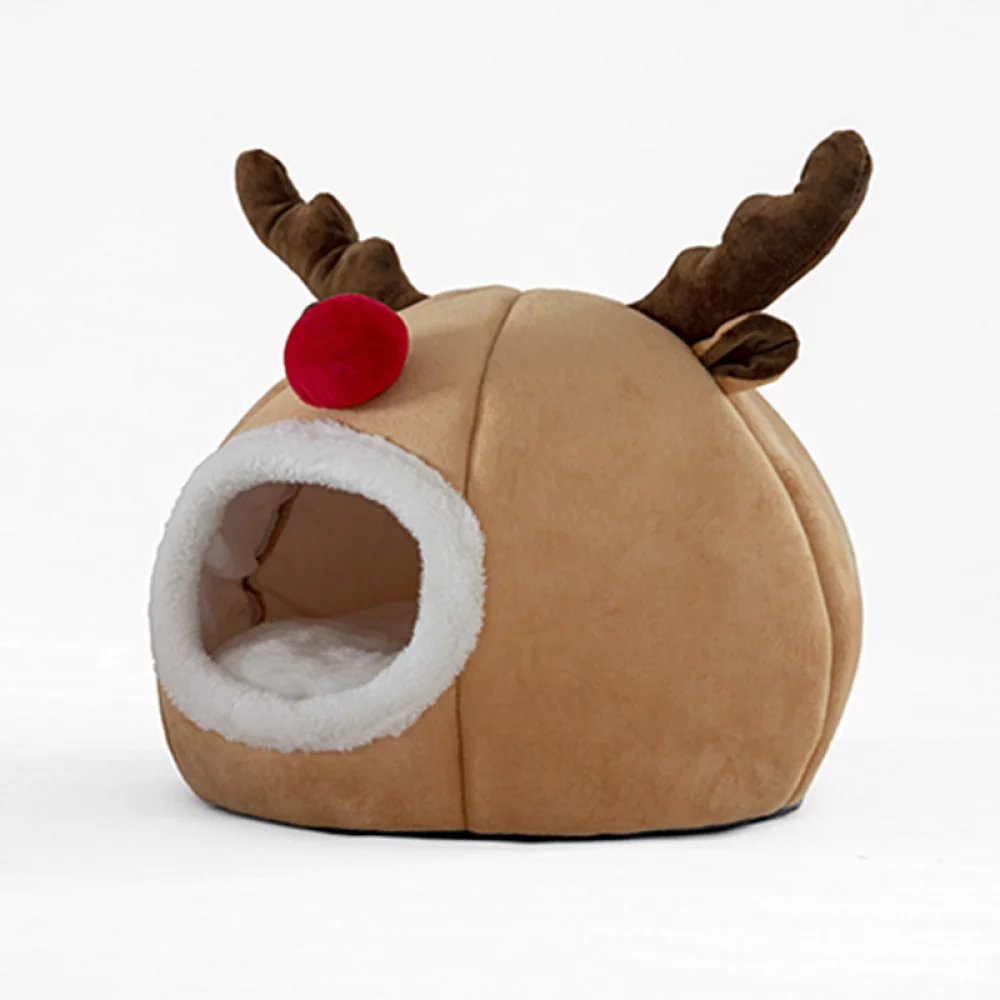 Cat House, Cat Bed Christmas Tree Cat Home Cave Cute Pet Nest Reindeer Shaped Nest Warm Cat Dog Kennel Home Soft Pet Bed Pet Supplies