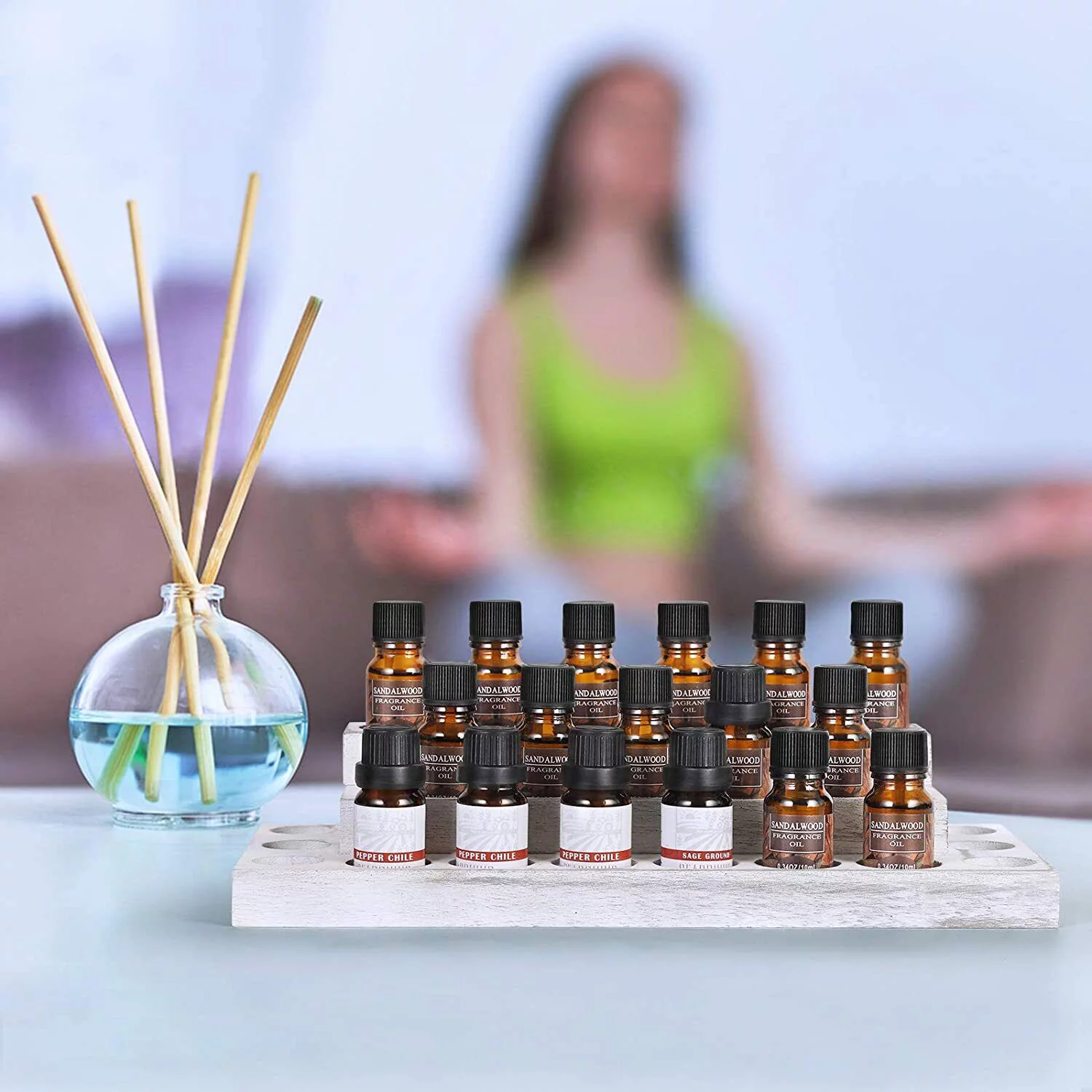 Essential Oils Storage Rack 3 Tiers Wooden Nail Polish Organizer Display Shelf