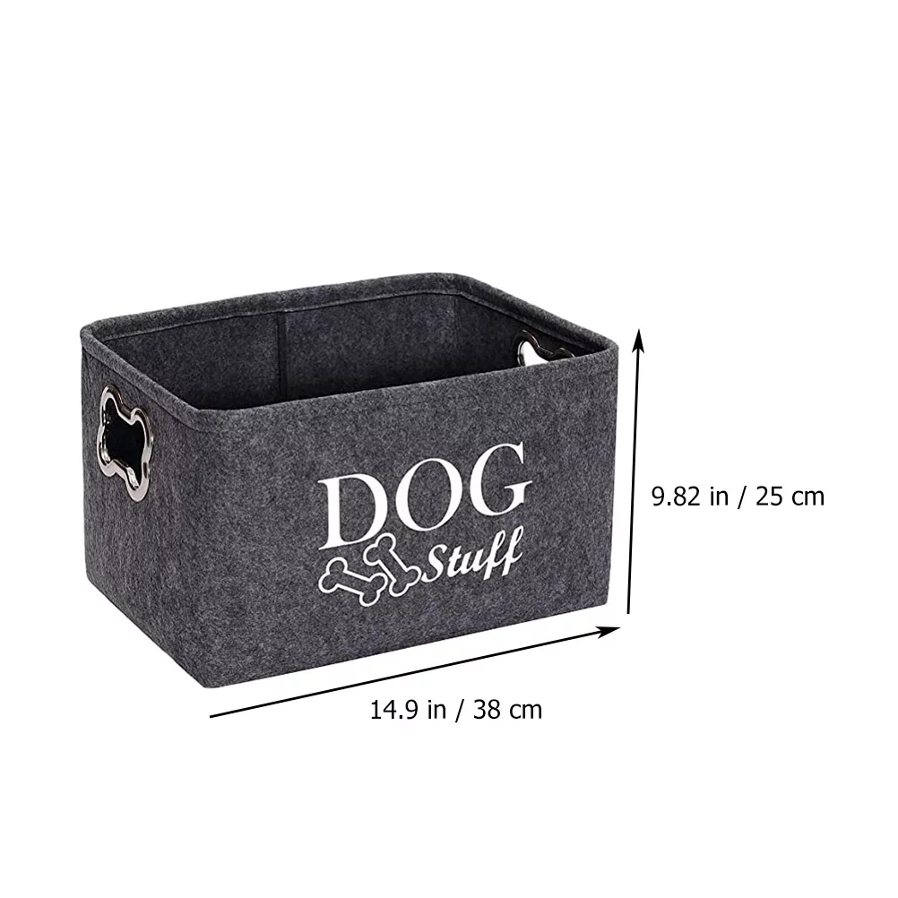 OUNONA Dog Storage Toys Basket Pet Box Container Boxes Baskets Bin Small Dogs Handle Food Collapsible