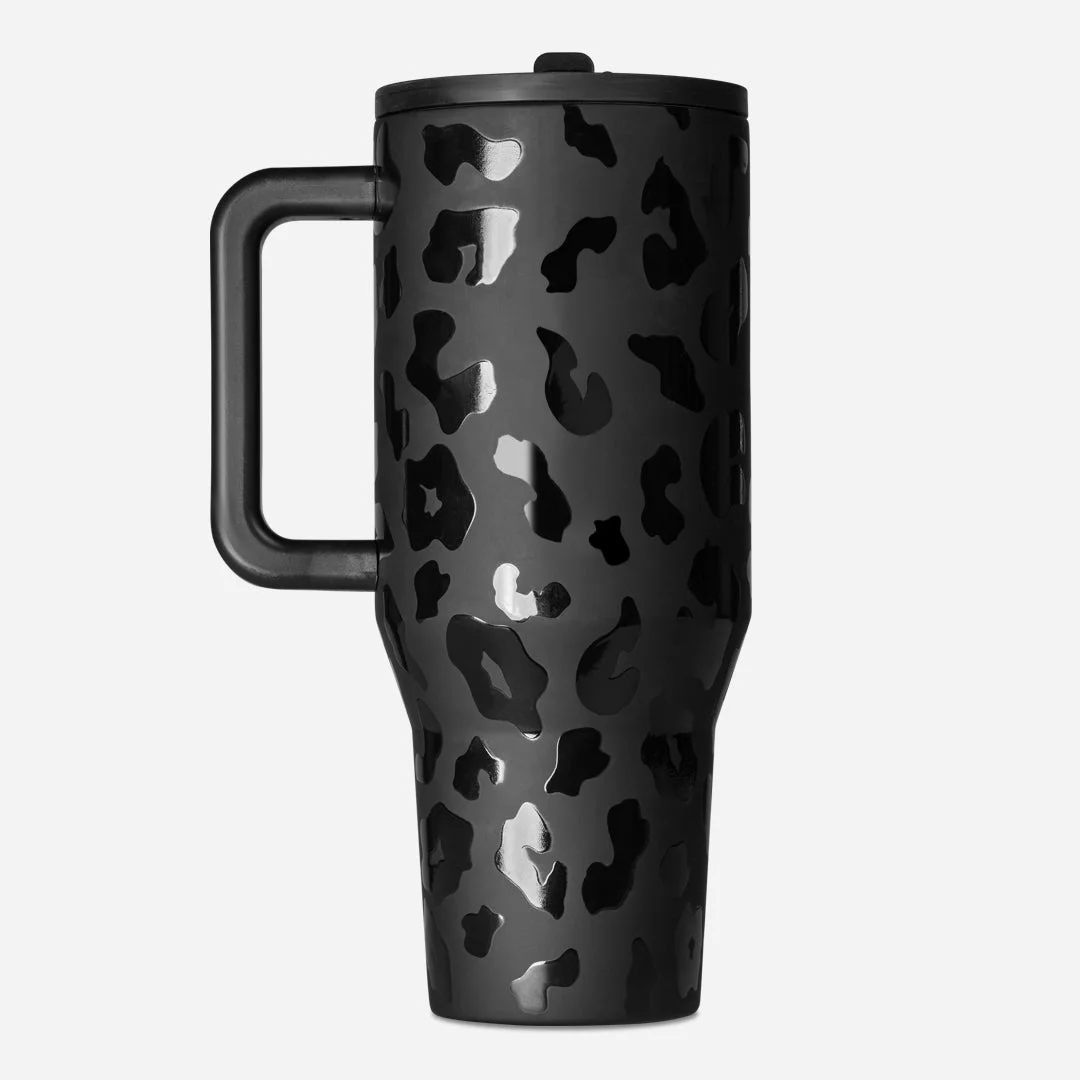 HydroJug 40oz Insulated BPA-Free Traveler Tumbler Exclusive Black Leopard