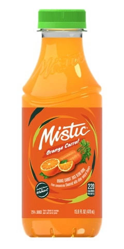Mistic Orange Carrot Flavored Juice Drink 15.9oz (pack of 12)