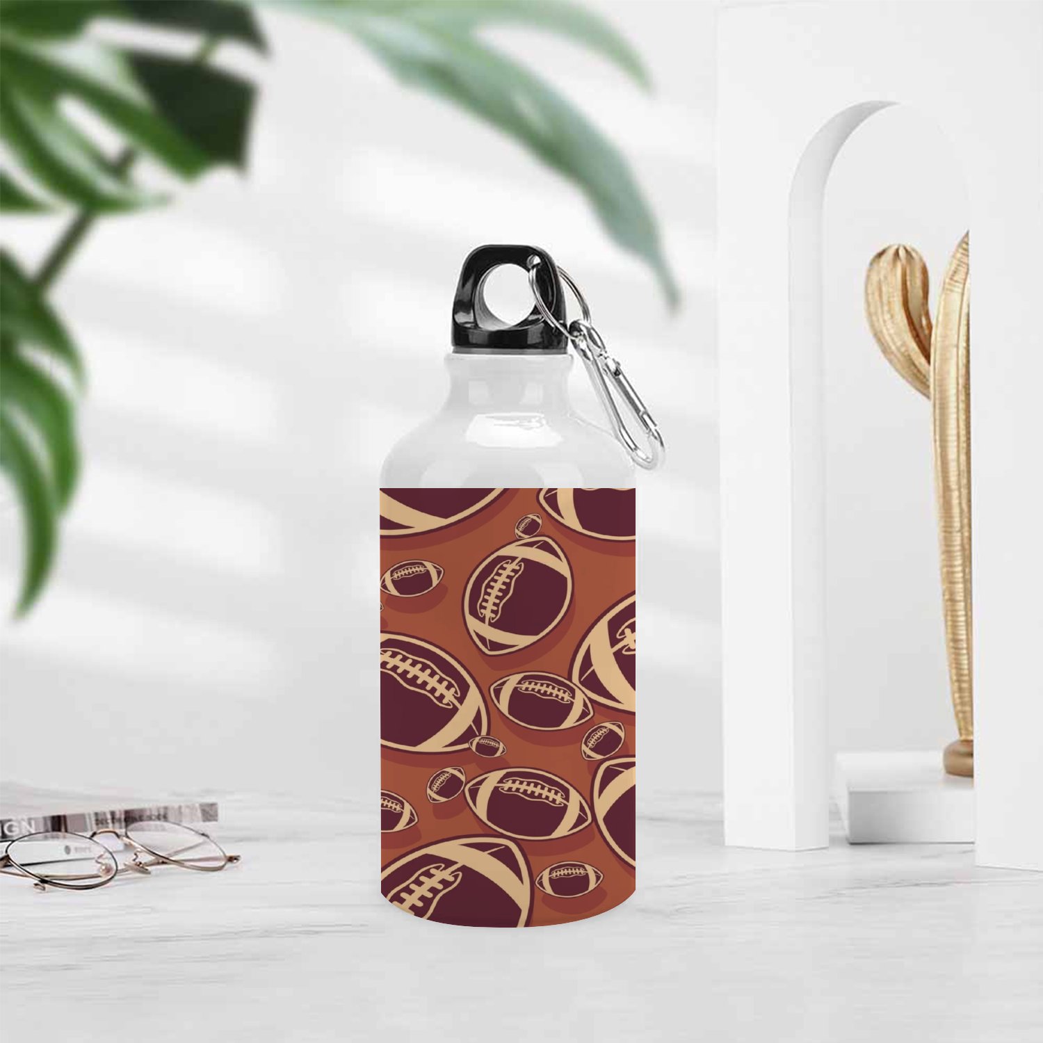 GZHJMY Sports Water Bottles, American Football Wallpaper Large Capacity Aluminium Portable Leakproof Lightweight Drink Bottles for Fitness and Outdoor Enthusiasts