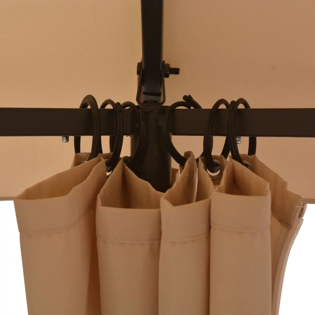 Anself Gazebo with Curtains Outdoor Canopy Steel Frame Sun Shade Shelter Beige for Patio, Wedding, BBQ, Camping, Festival Events 11.7ft x 10ft x 8.6ft (L x W x H)