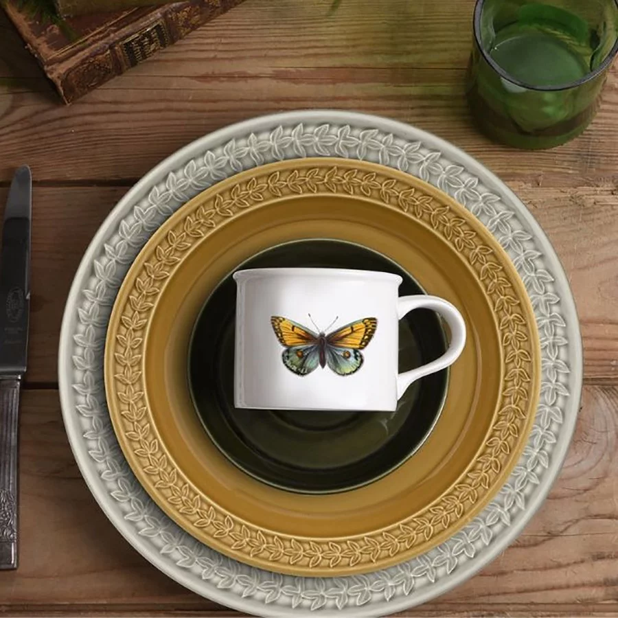 Portmeirion Botanic Garden Harmony Breakfast Cup and Saucer Moss Green, Ceramic