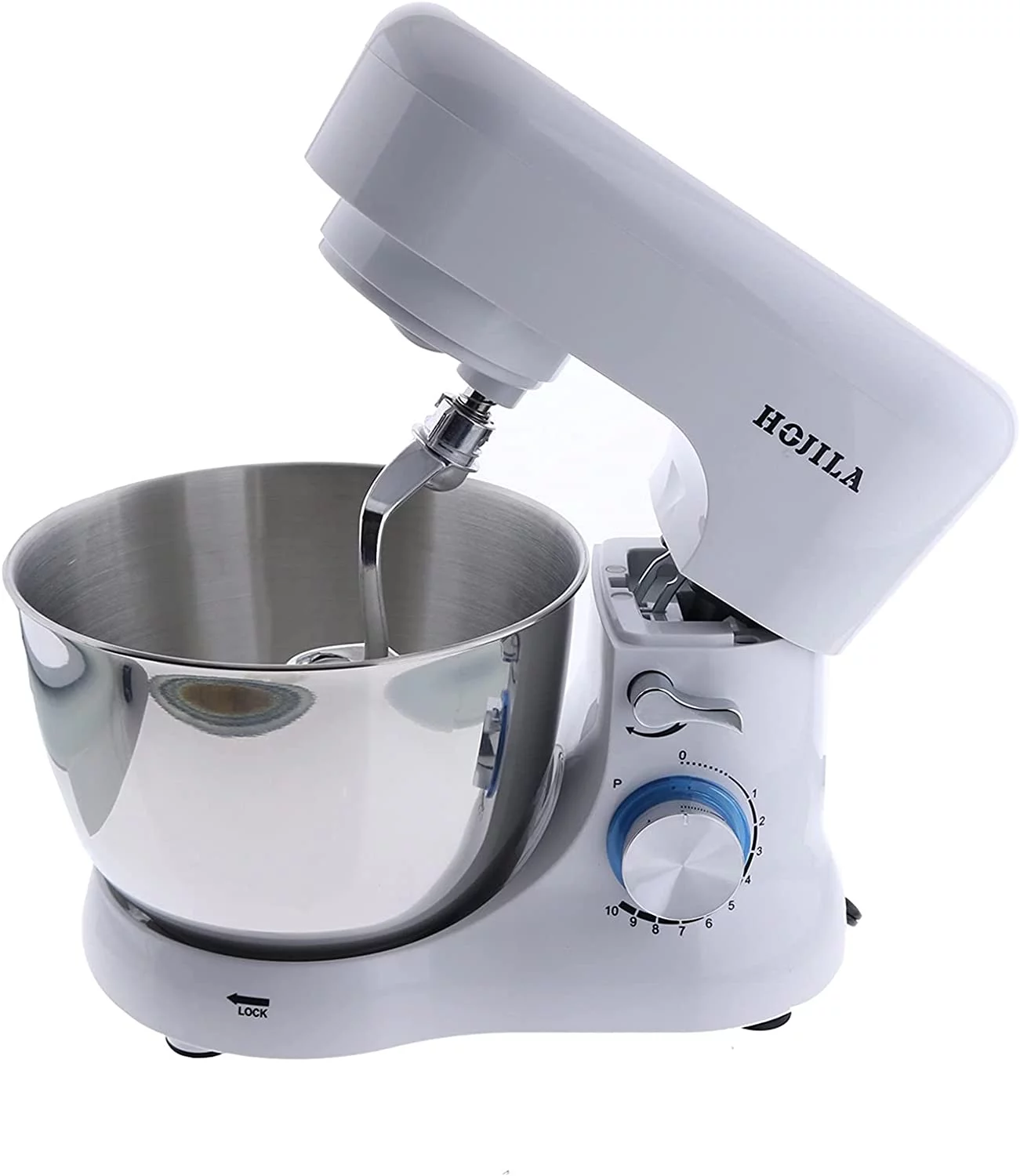 HOJILA 4.7QT 10 Speed 380W White Professional Stand Mixer