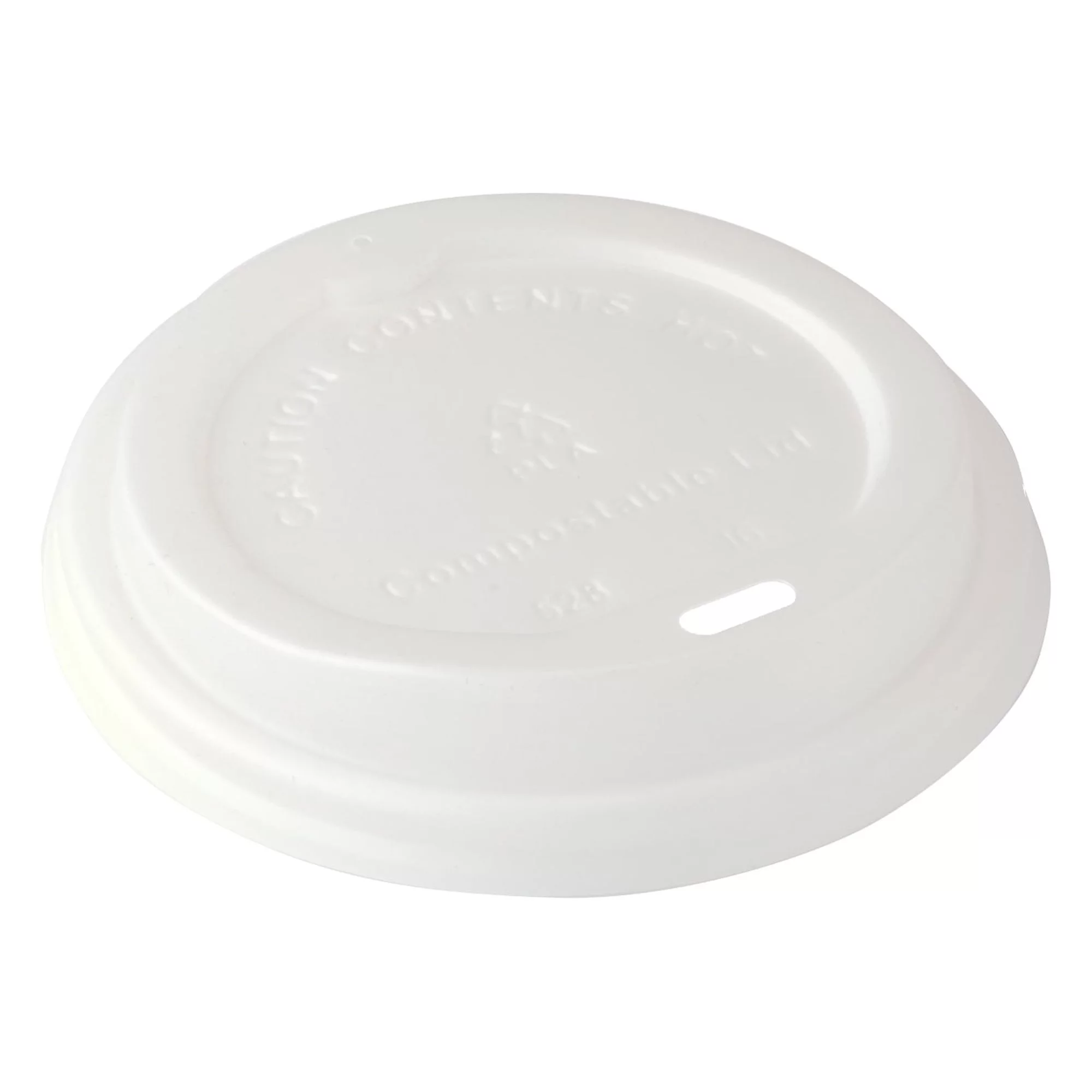 Basic Nature White PLA Plastic Coffee Cup Lid - Fits 8, 12, 16 and 20 oz, Compostable - 500 count box