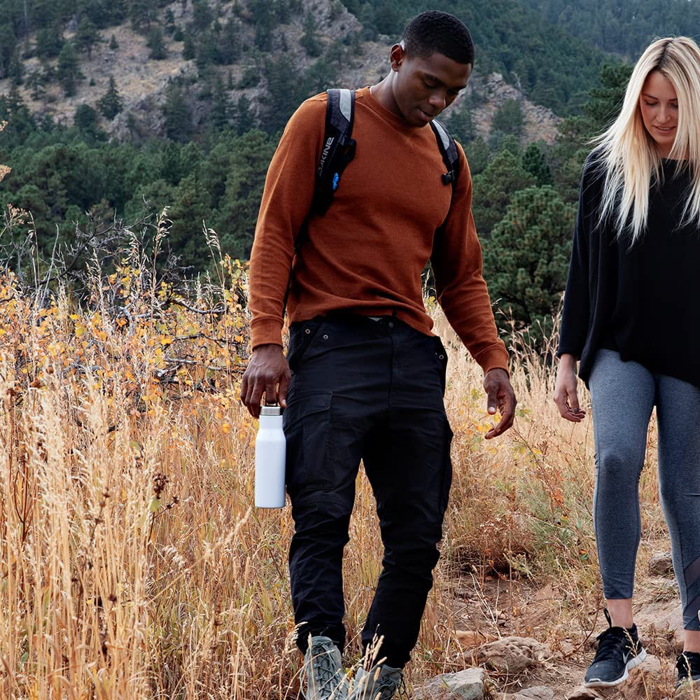 EcoVessel ASPEN Stainless Steel Insulated Water Bottle with Reflecta™ Insulated Lid with Hidden Handle and Rubber Base - 16oz (Over the Rainbow)