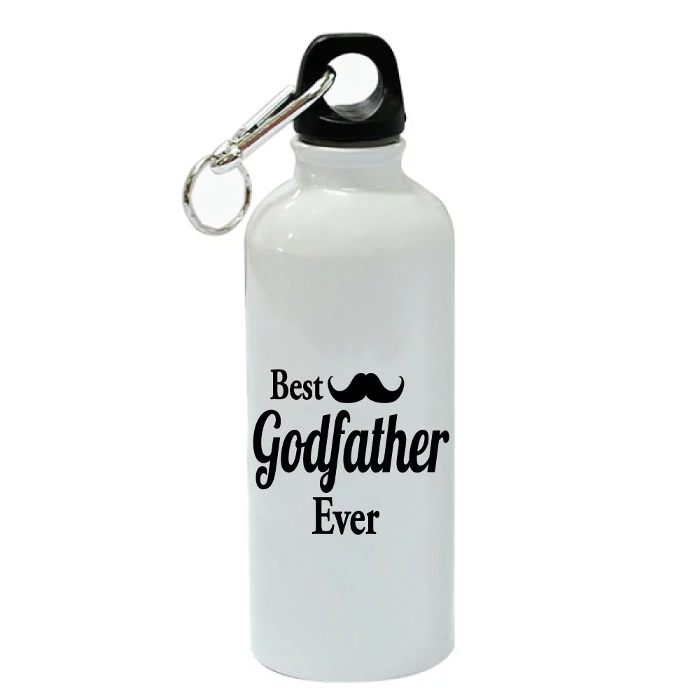 Best Godfather Ever Mustache White Aluminum Sports 20 oz Water Bottle