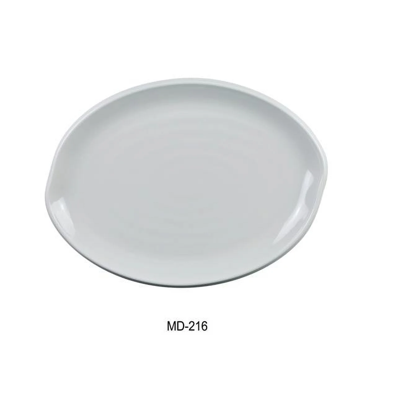 Yanco MD-216 Milando Oval Plate - Melamine, White - 11.5 x 16 in. - Pack of 12