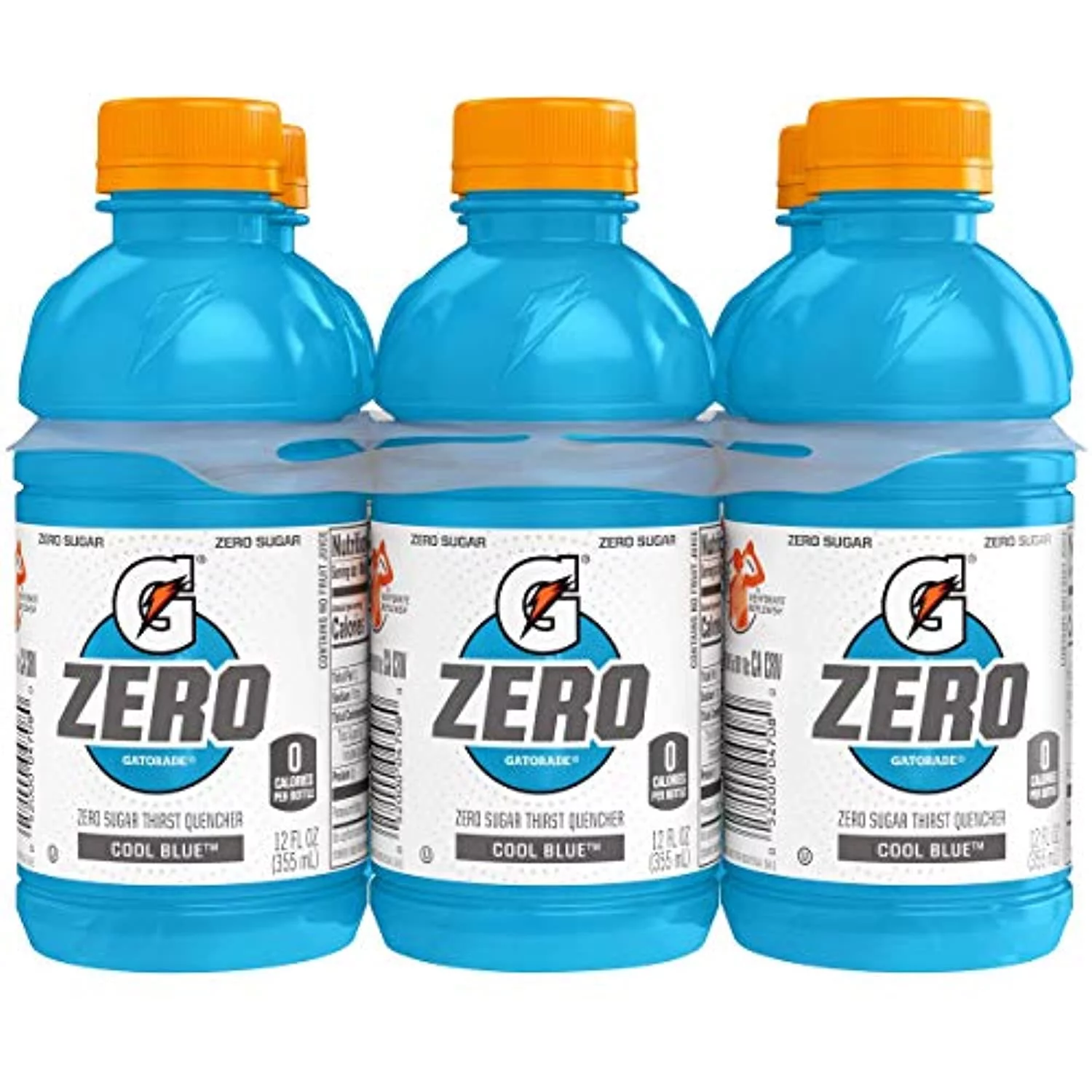 Gatorade G Zero Thirst Quencher, Cool Blue, 12Oz Bottles (6 Pack)