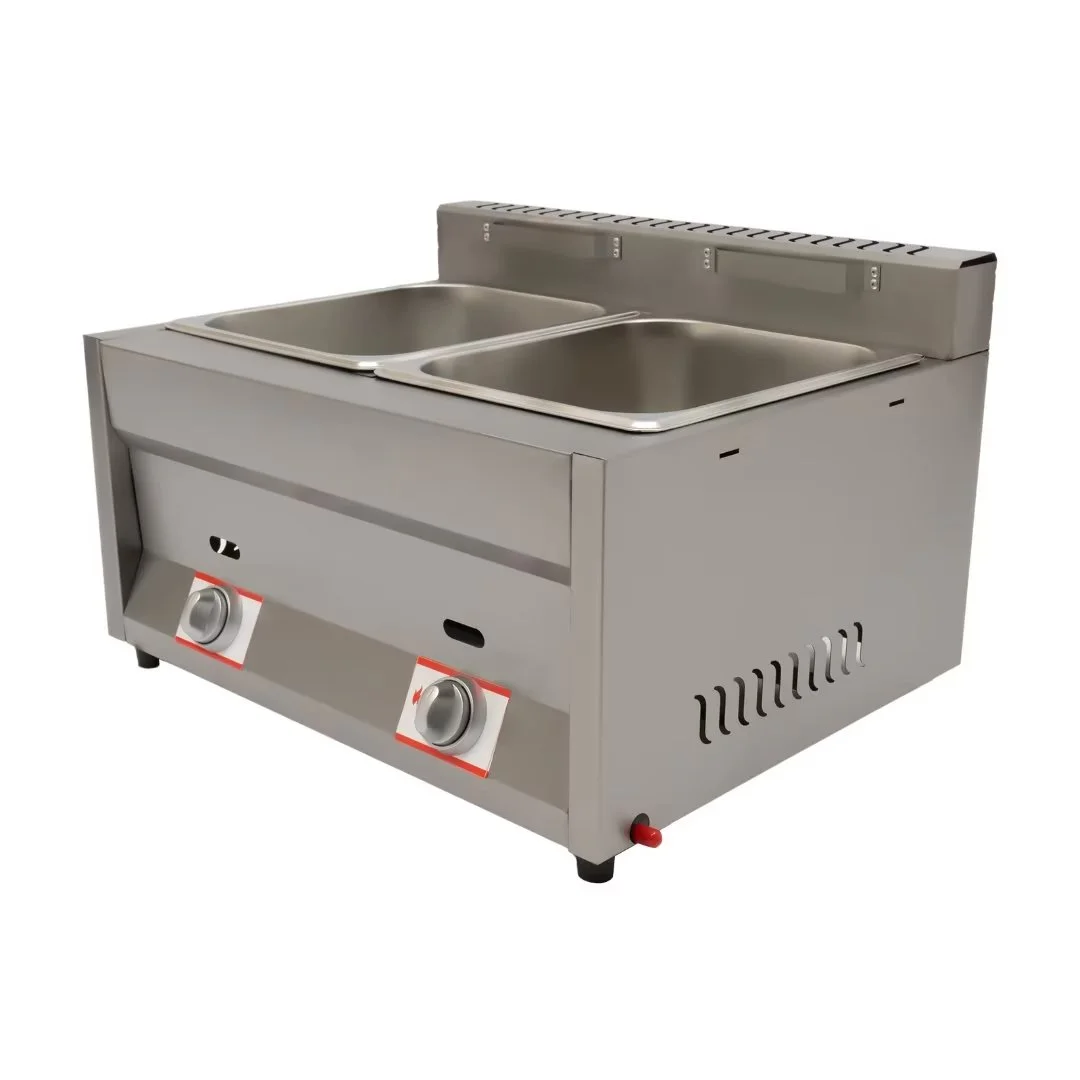 TFCFL 2-Pan 400 fl oz Commercial Gas Bain Marie Buffet Countertop Food Warmer Steam Cooking Heating Pot 26.79