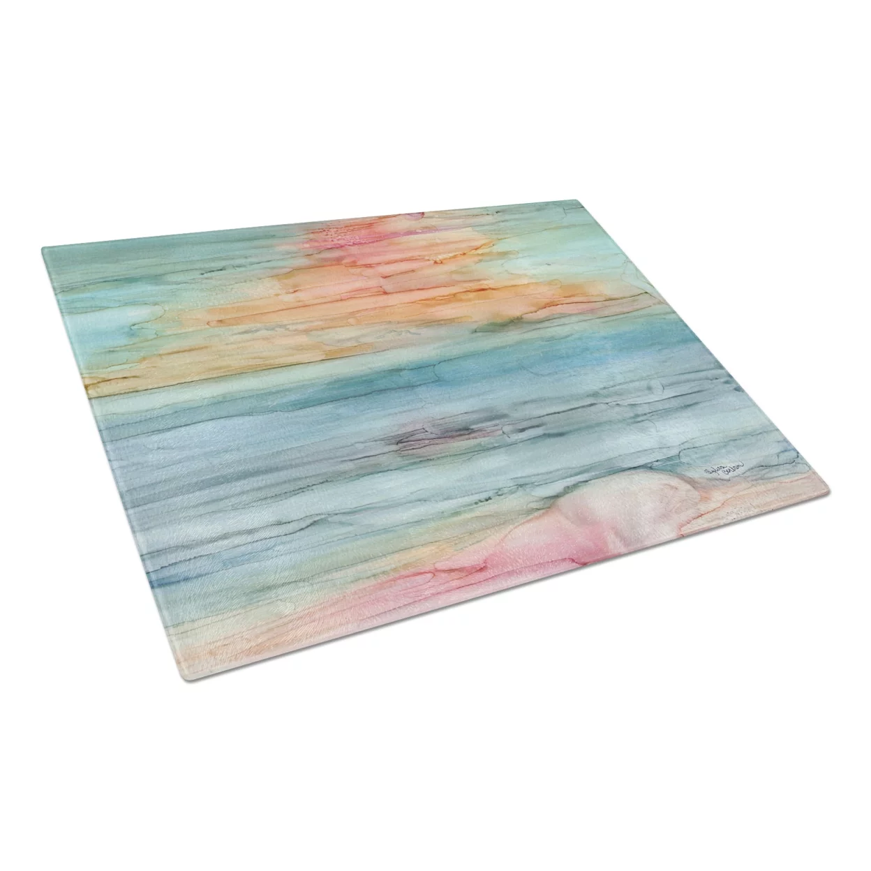 Caroline's Treasures Abstract Rainbow Glass Cutting Board Large