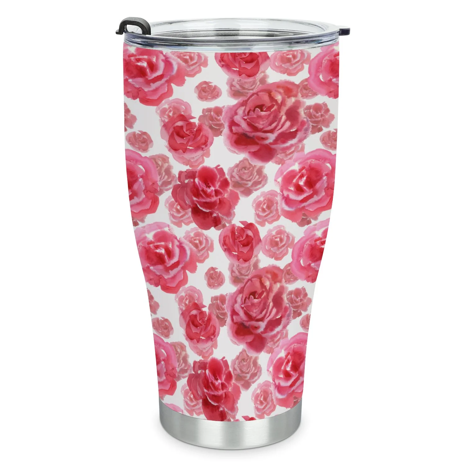 Hidove Stainless Steel Tumbler, Rose Flowers 30oz Leak Proof & Stainless Steel Bottle for Hot & Cold Drinks - Coffee Travel Mug, Water Metal Canteen, Thermal Cup