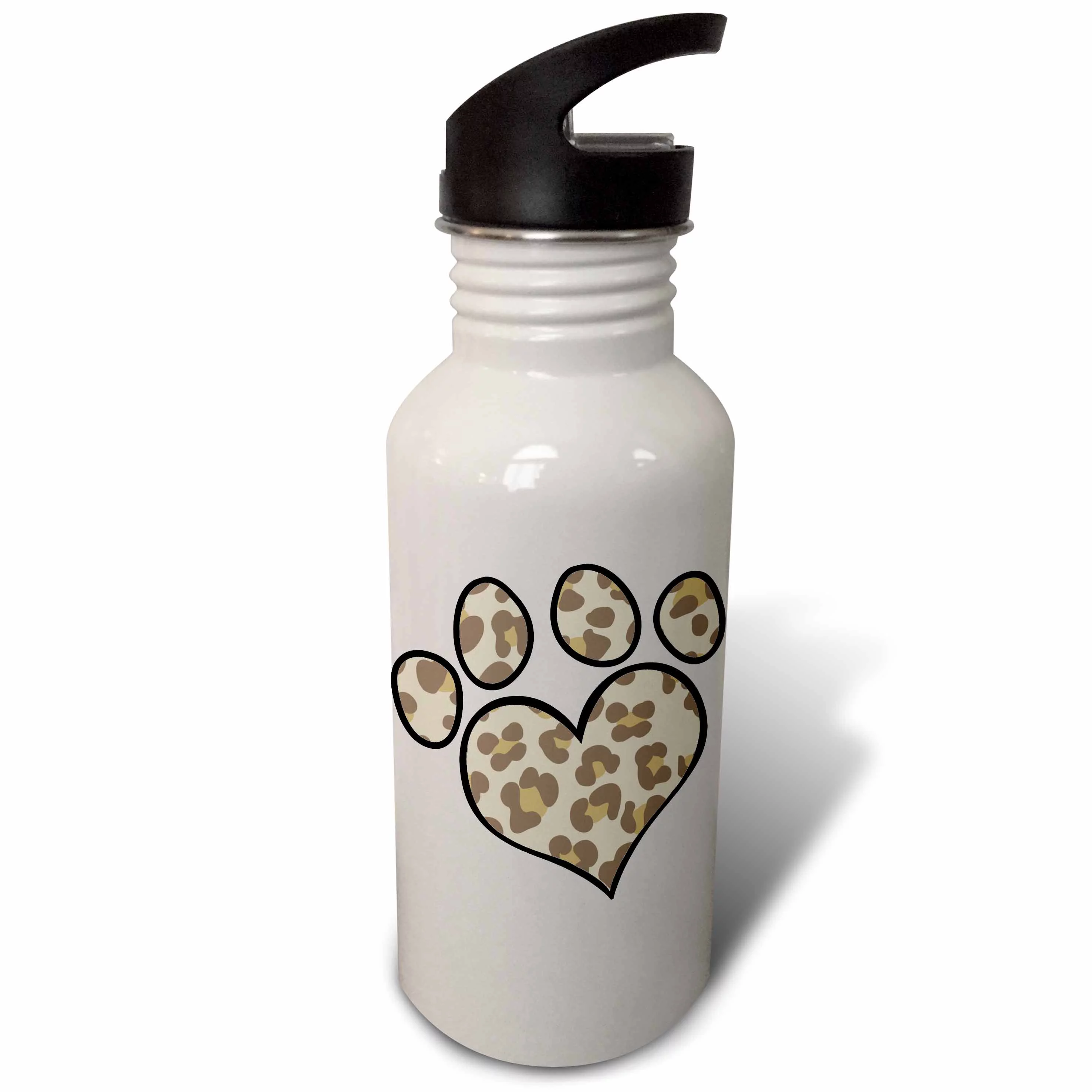 Cute Paw Print In Leopard 21 oz Sports Water Bottle wb-122529-1