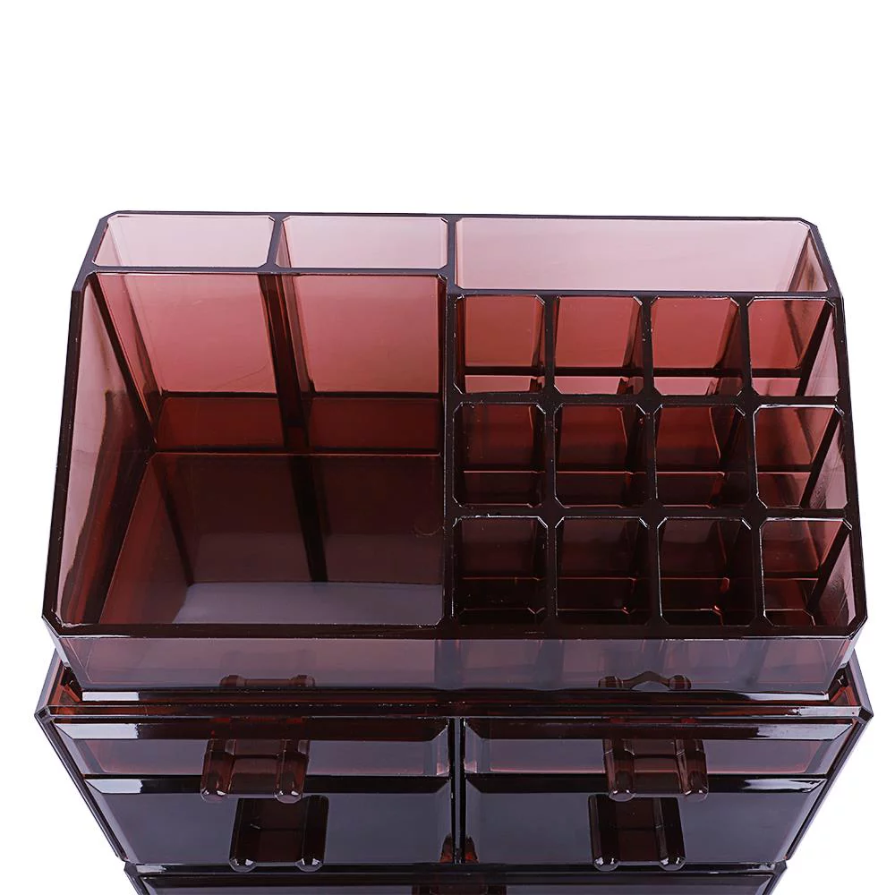 Winado Portable 3PCS Cosmetics Storage Rack Makeup Organizer with 3 Large Drawers,Coffee