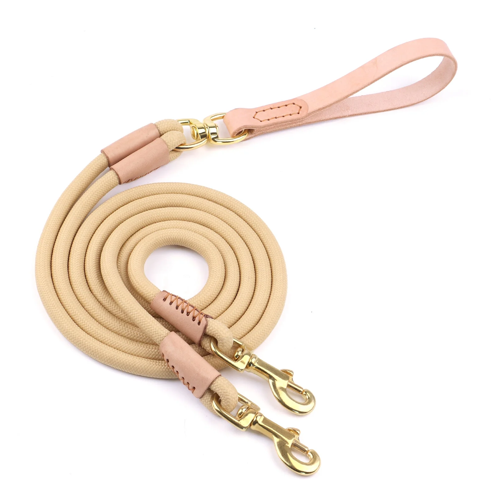 Pet Artist Strong Nylon Dog Leash / Pet Training Twin Rope Leashes 2 Way with Splitter Coupler