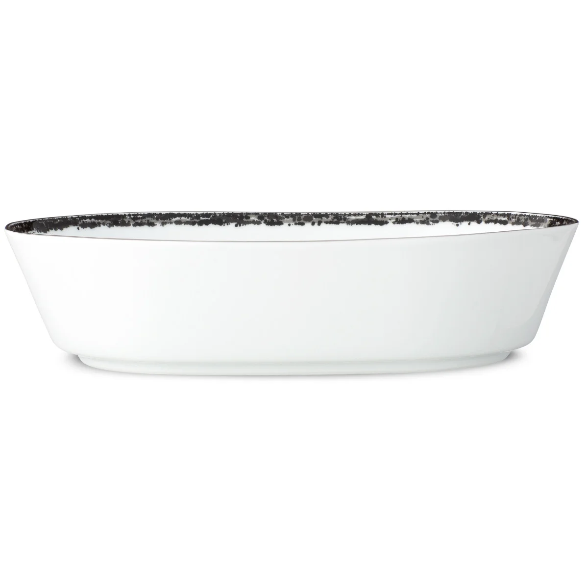 Noritake Black Rill Oval Vegetable Serving Bowl