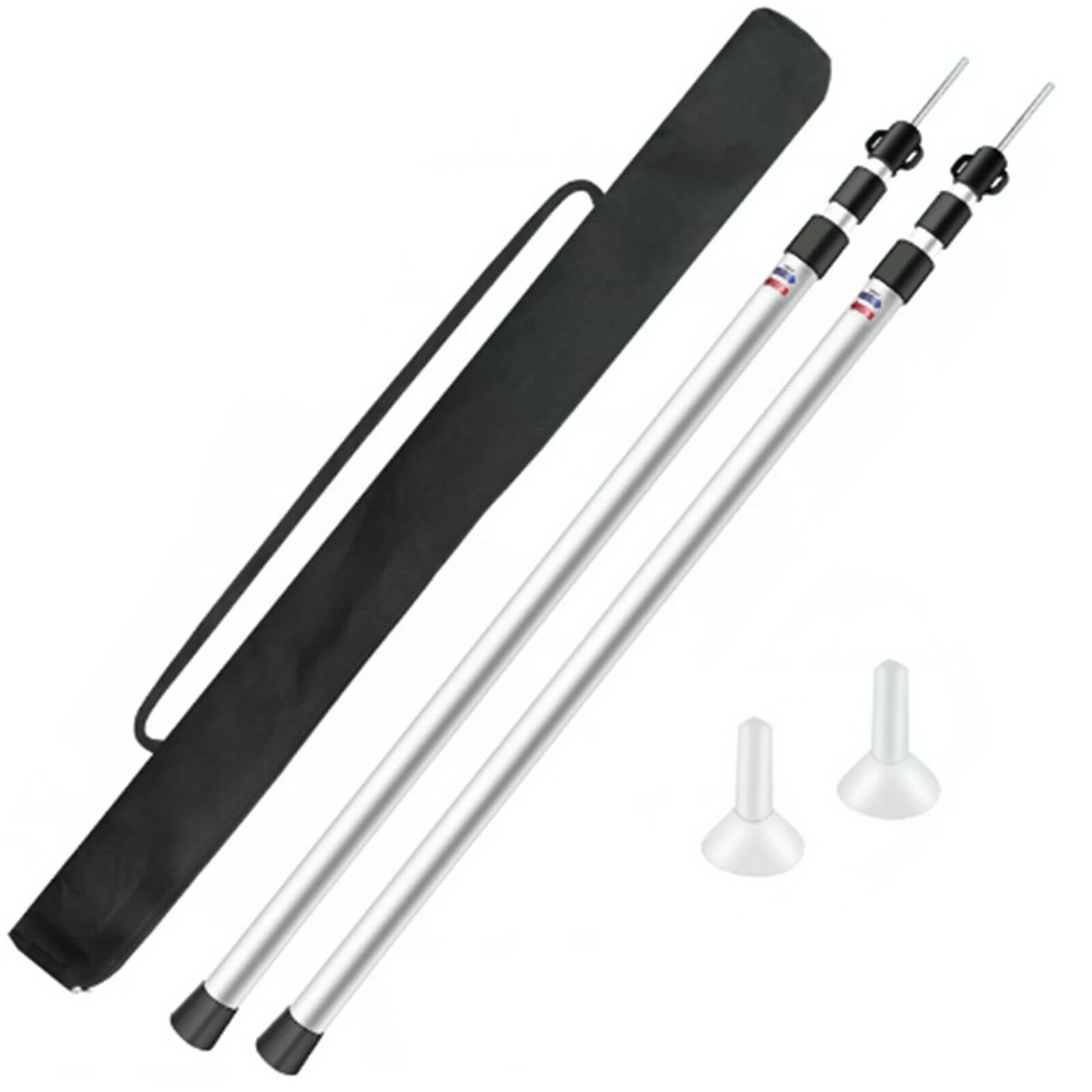 FETCOI Universal Telescopic Tent Poles Two-piece Adjustable Aluminum Bars Awnings Camp