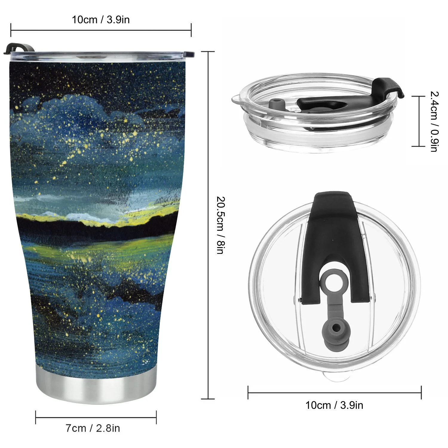 Hidove Stainless Steel Tumbler, Landscape on the Sea 30oz Leak Proof & Stainless Steel Bottle for Hot & Cold Drinks - Coffee Travel Mug, Water Metal Canteen, Thermal Cup