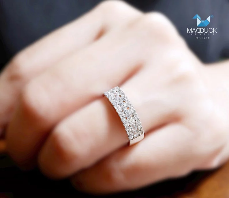 Cubic Zirconia / Sterling Silver 925 Ring / Rhodium plated Nickel-Free / MadDuckJewels RG1539 / Thailand Jewelry