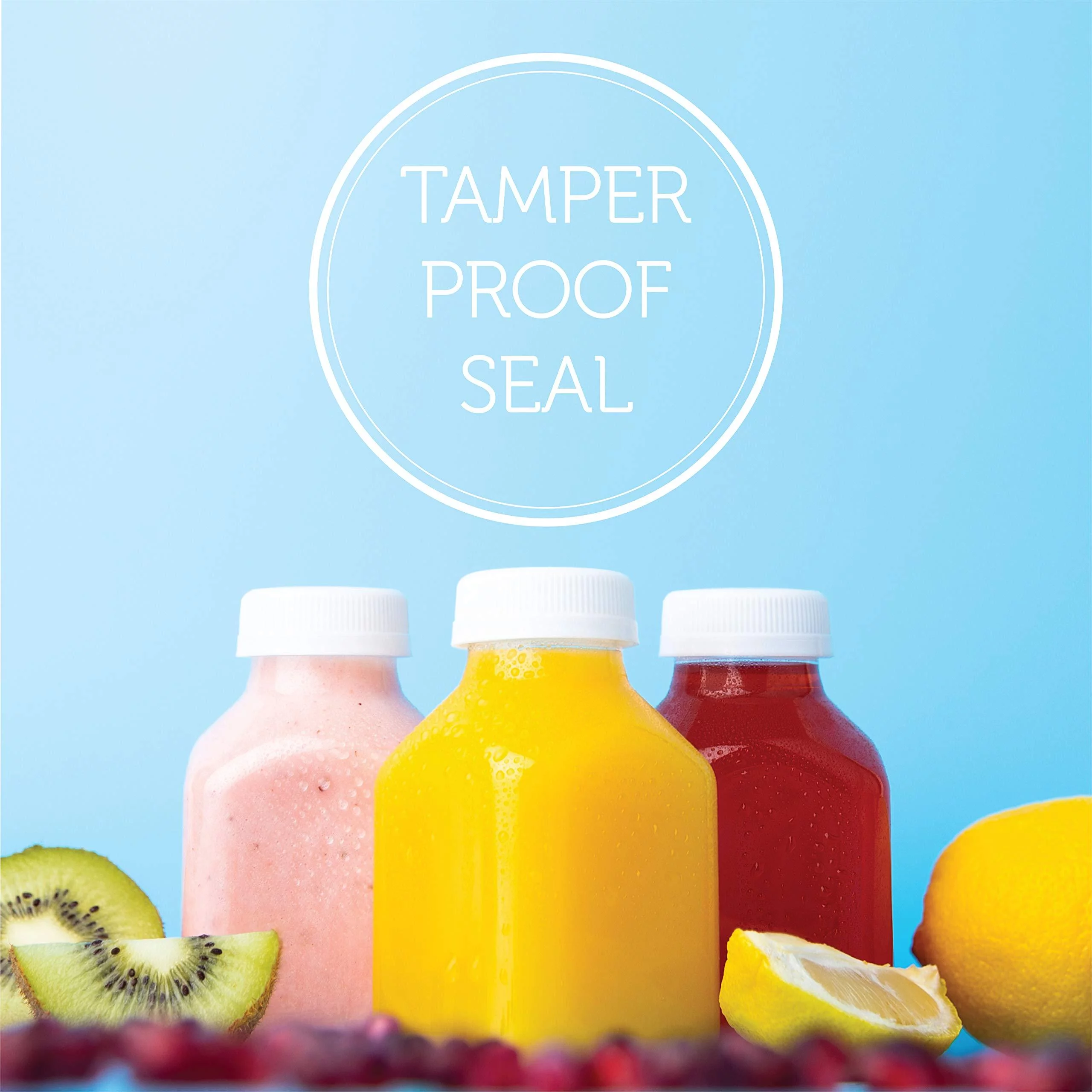 Disposable Plastic Juice Bottles-8 Oz with Lids | 24 Pack | for Water, Orange Apple Lemon Juicing, Smoothies, Milk, Reusable, BPA Free, Tamper-Proof Caps, Catering, Takeout