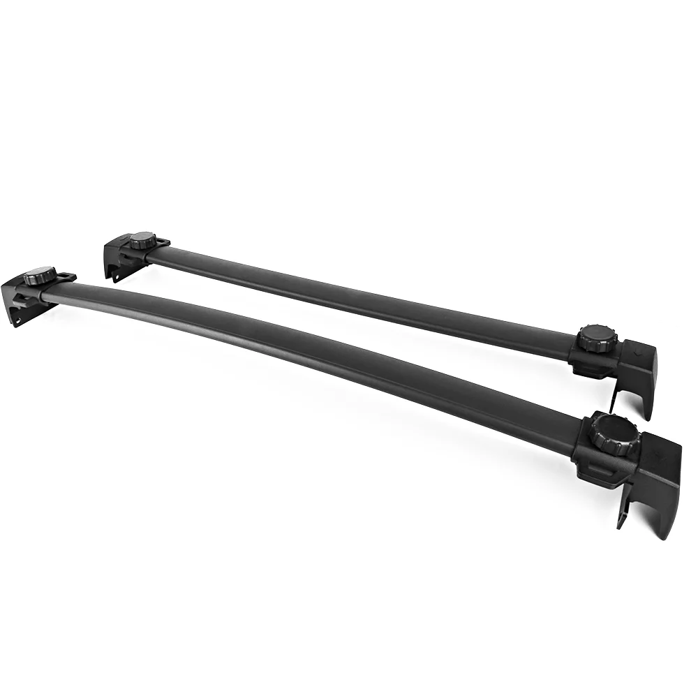 Ikon Motorsports Compatible with 17-23 Jeep Compass Factory Style Top Roof Rack Cross Bar Pair Black