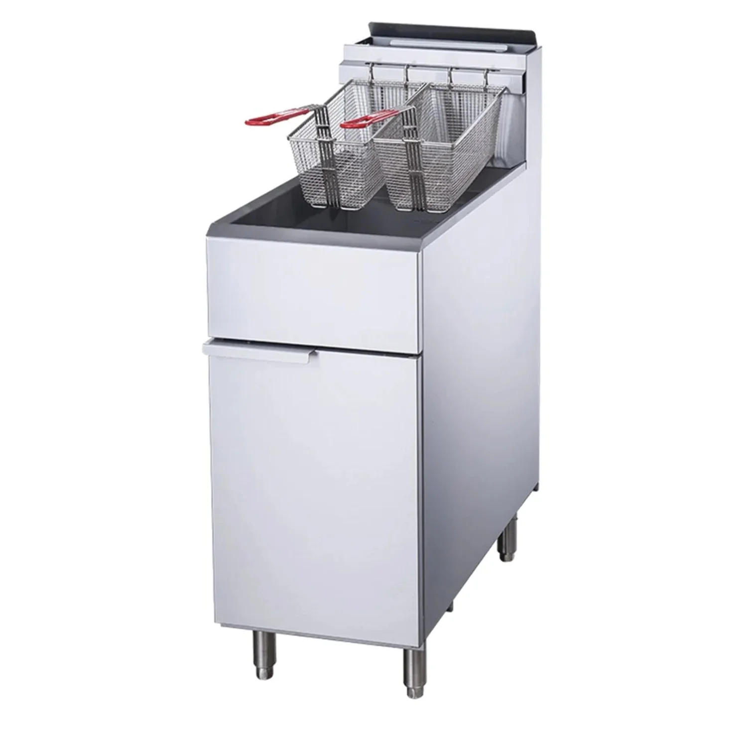 West Kitchen WCF4-LPG 50lb. LP Gas Deep Fryer with 4 Tube Burners