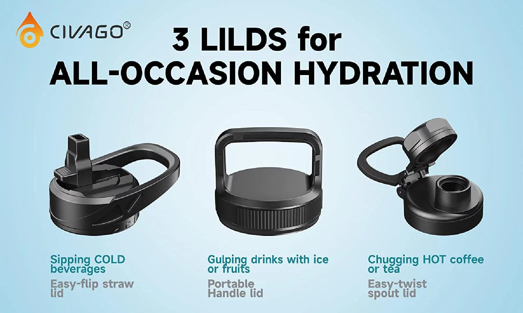 64 oz Insulated Water Bottle With Straw, Half Gallon Stainless Steel Sports Water Flask Jug with 3 Lids (Straw, Spout and Handle Lid), Large Metal Thermo Cup Mug, Cotton Candy