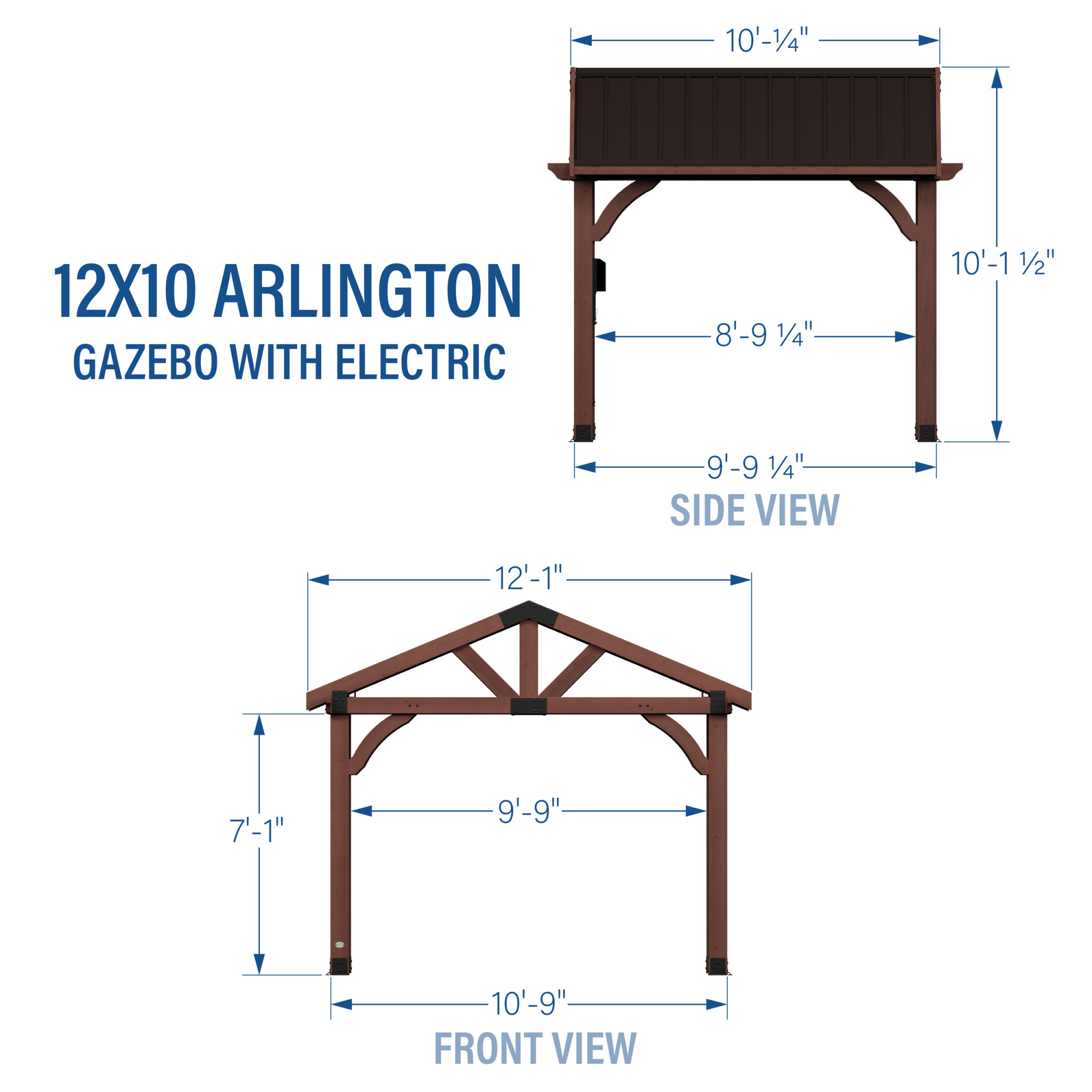 Backyard Discovery 12 X 10 Arlington Gazebo With Electric