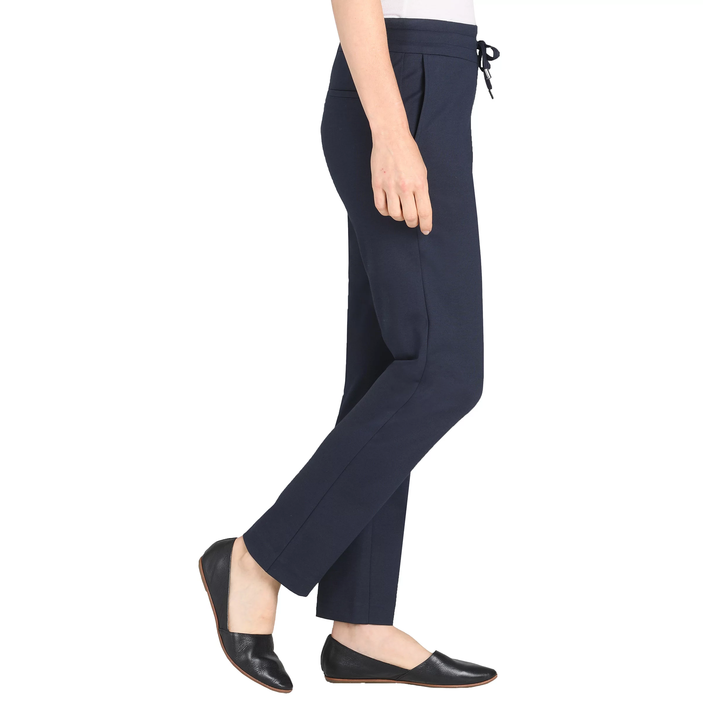 Dalia Ladies' Pull-On Pant with Drawstring (Navy, Small)