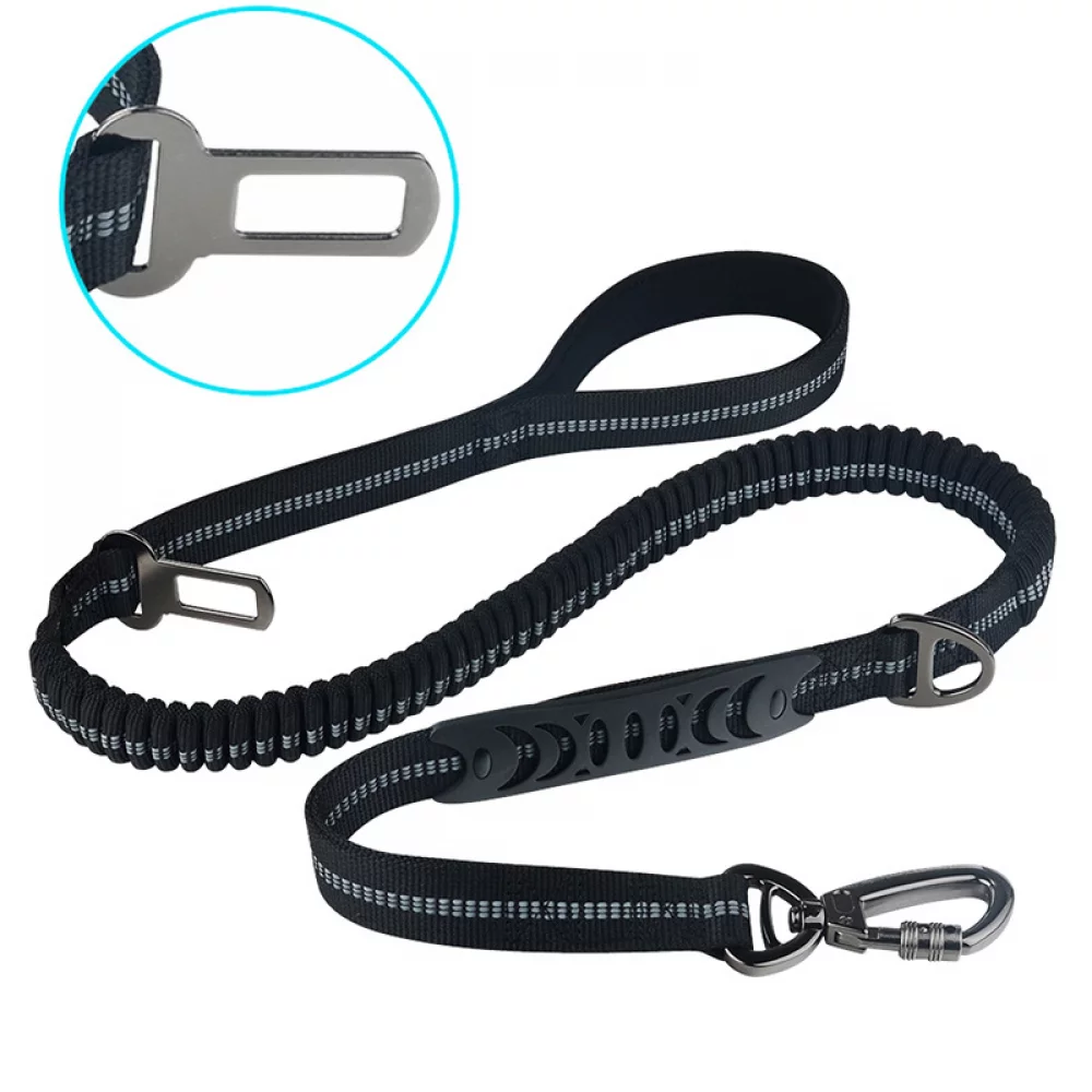 Dog Leash, 4.4ft Tall Heavy Duty Dog Leash with Comfortable Padded Handle and Car Harness Buckle for Medium and Small Dogs