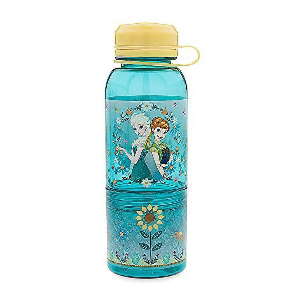 Disney Store Frozen Fever Plastic Snack Drink Water Bottle New 2016
