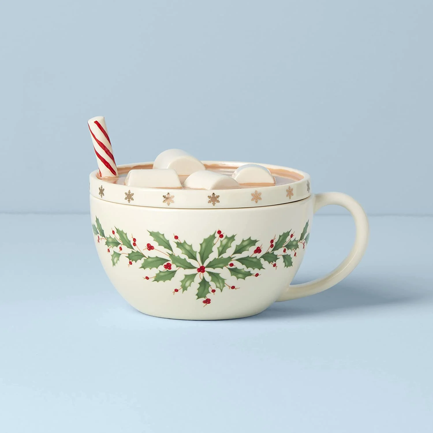 Lenox Holiday Cocoa Mug Covered Candy Dish