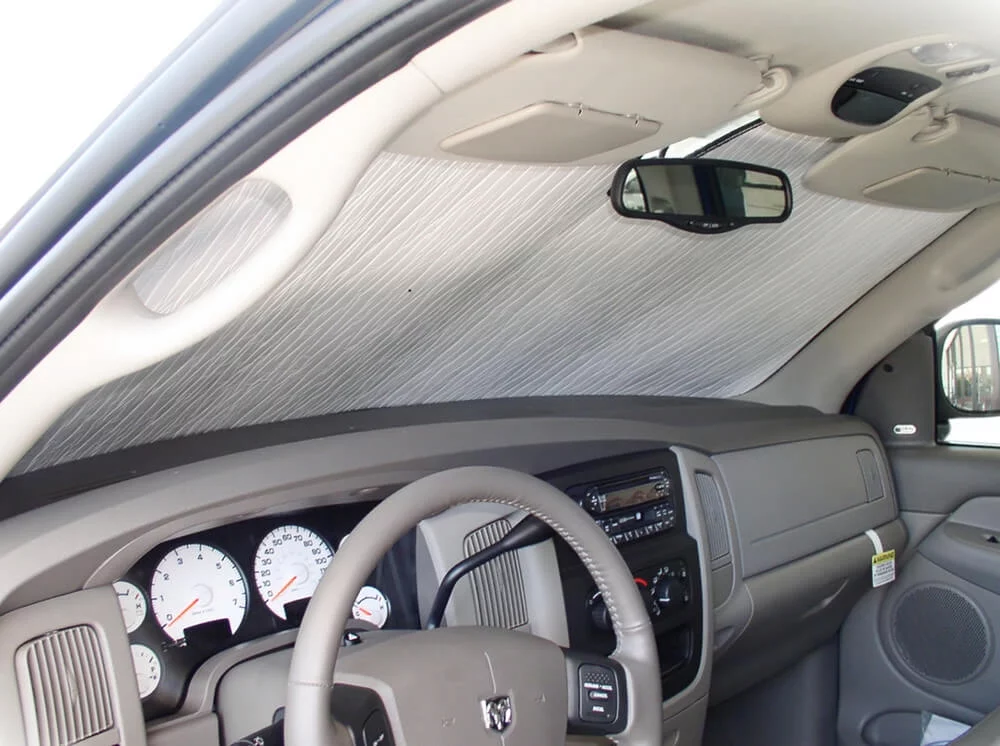 HeatShield, The Original Windshield Sun Shade, Custom-Fit for Dodge Ram 1500 Truck (Crew Cab) 2002, 2003, 2004, 2005, 2006, 2007, 2008, Silver Series