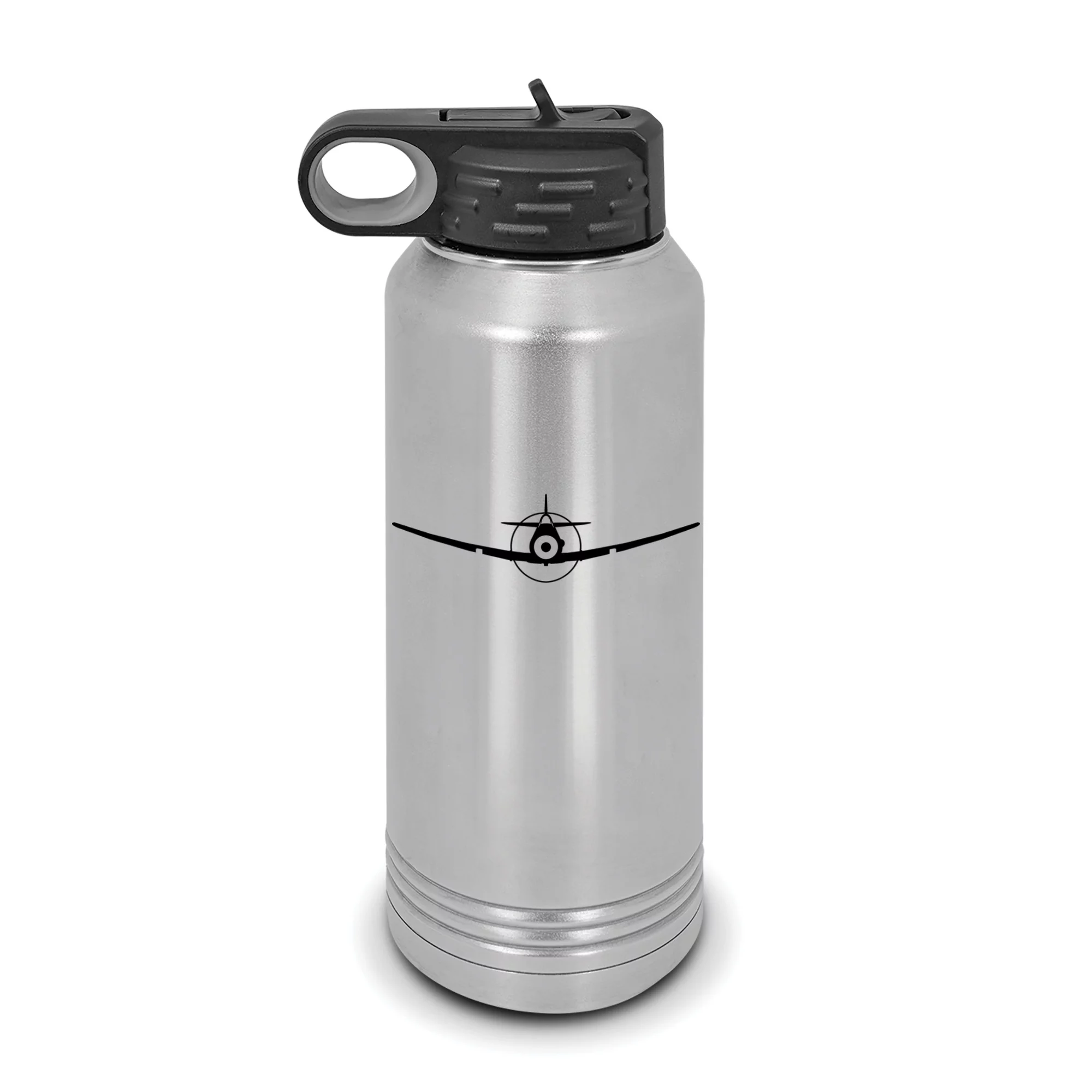 T-6 Texan Water Bottle 32 oz - Laser Engraved w/ Flip Top Removable Straw - Polar Camel - Stainless Steel - Vacuum Insulated - Double Walled - Drinkware - t6 advanced trainer - Stainless