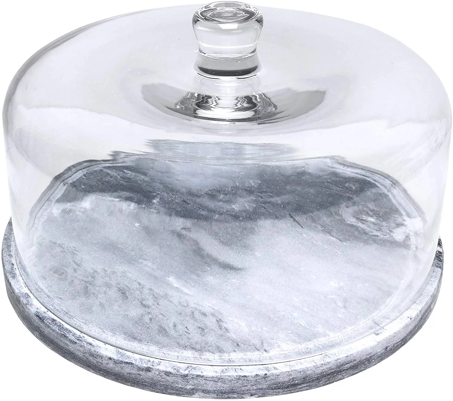Galashield Marble Cake Stand with Dome  Cake Plate with Glass Dome Cake Cover