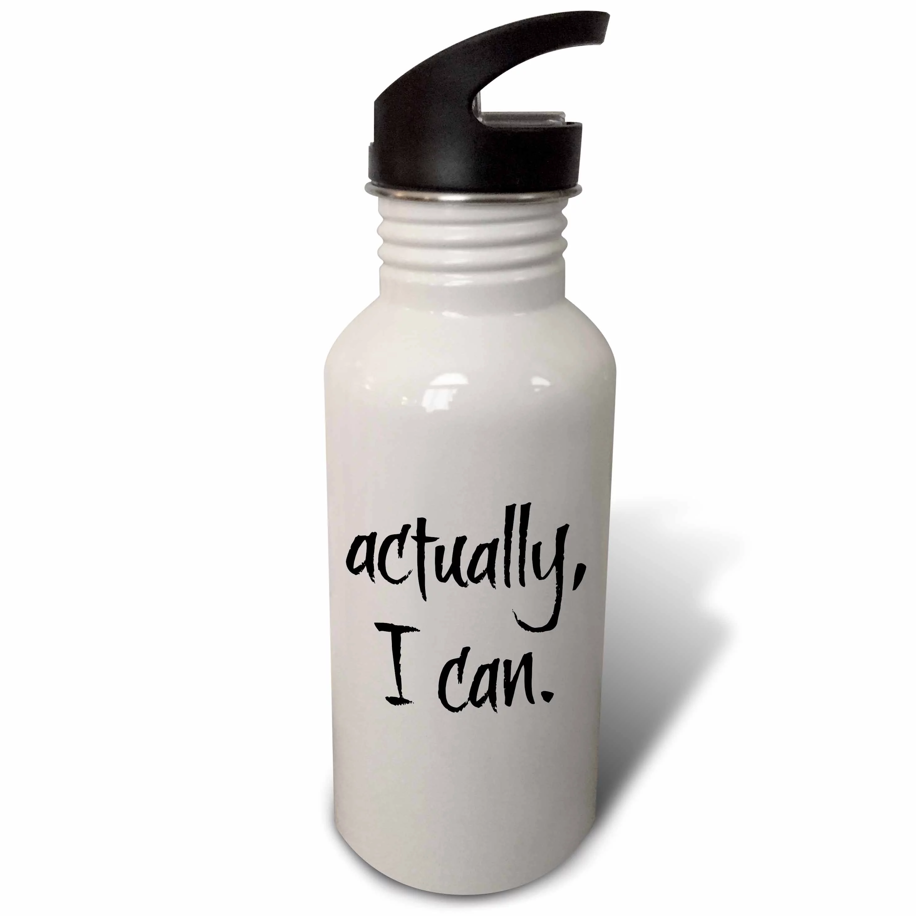Actually I Can, Black Lettering 21 oz Sports Water Bottle wb-213475-1