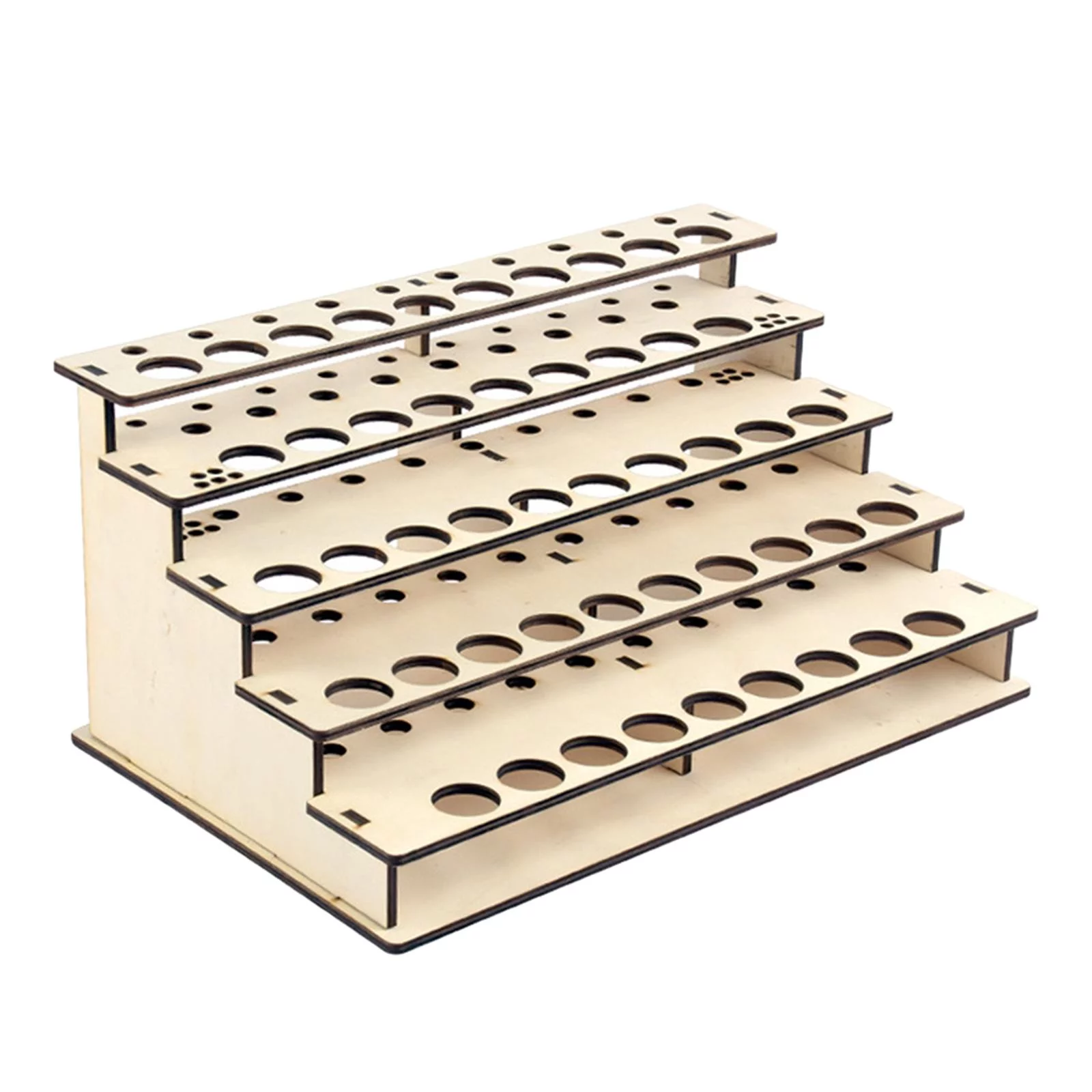 DIY Wooden Paint Storage Rack Paint Organizer with 43 Holes, Ink Bottle Stands ,Pigment Organizer Holder for Home Workspace