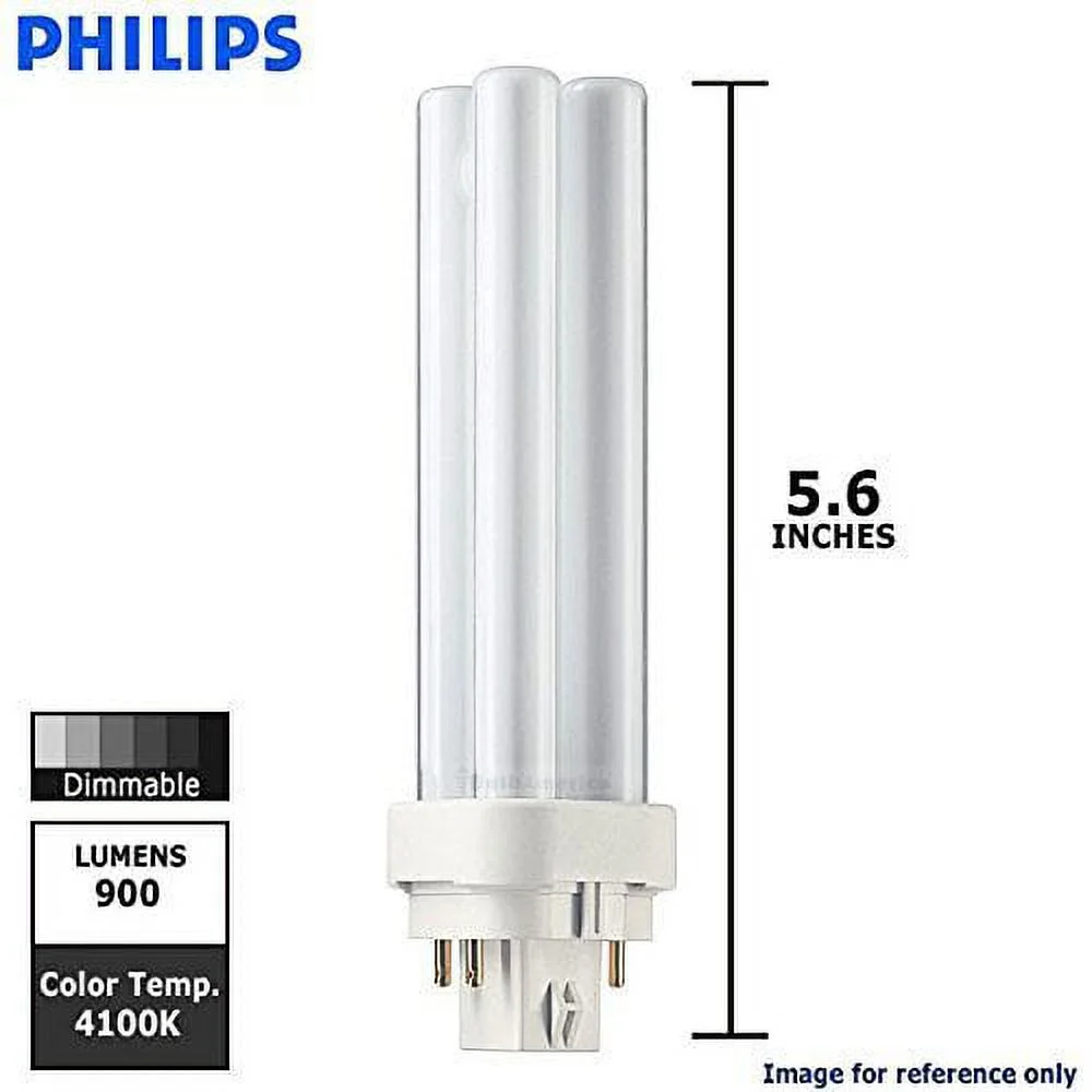 (10 Pack) Philips Lighting 38325-7 - PL-C 13W/827/4P/ALTO - 13 Watt CFL Light Bulb - Compact Fluorescent - 4 Pin G24q-1 Base - 2700K -