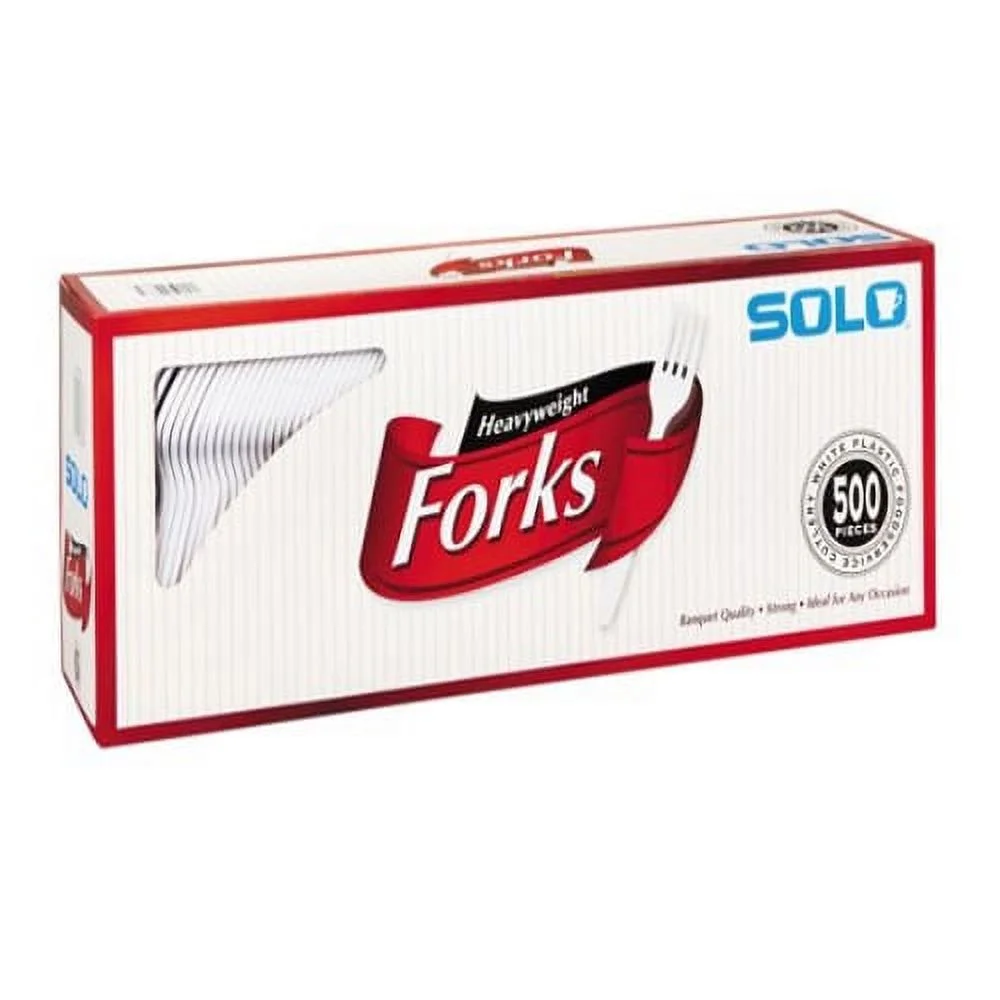 Solo Plastic Forks, White, 500 Forks