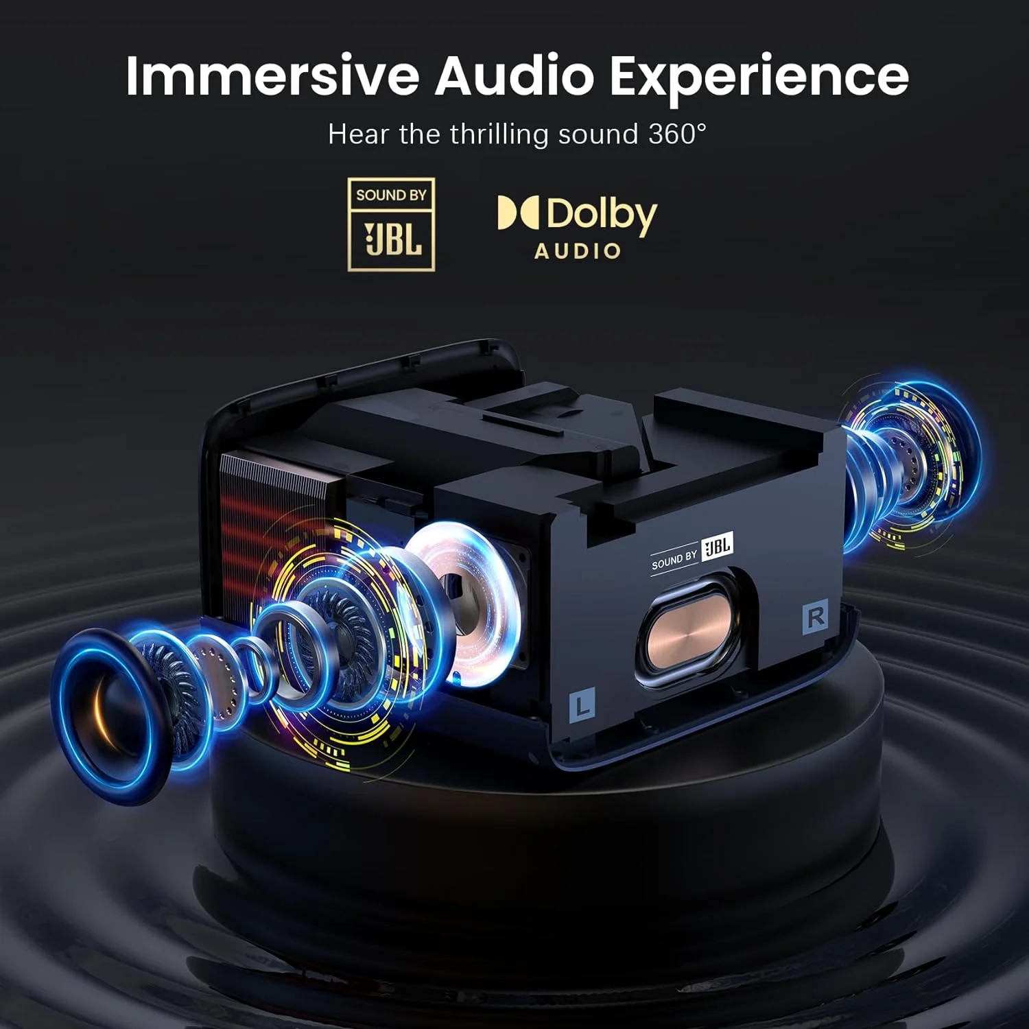 [Auto Focus/Keystone] Projector 4K with Netflix Officially-Licensed, KJM 1500 ANSI Native 1080P HD WiFi Bluetooth Projector, Outdoor Video Movie Projector with 24W Speakers, Sound by JBL, Dolby Audio