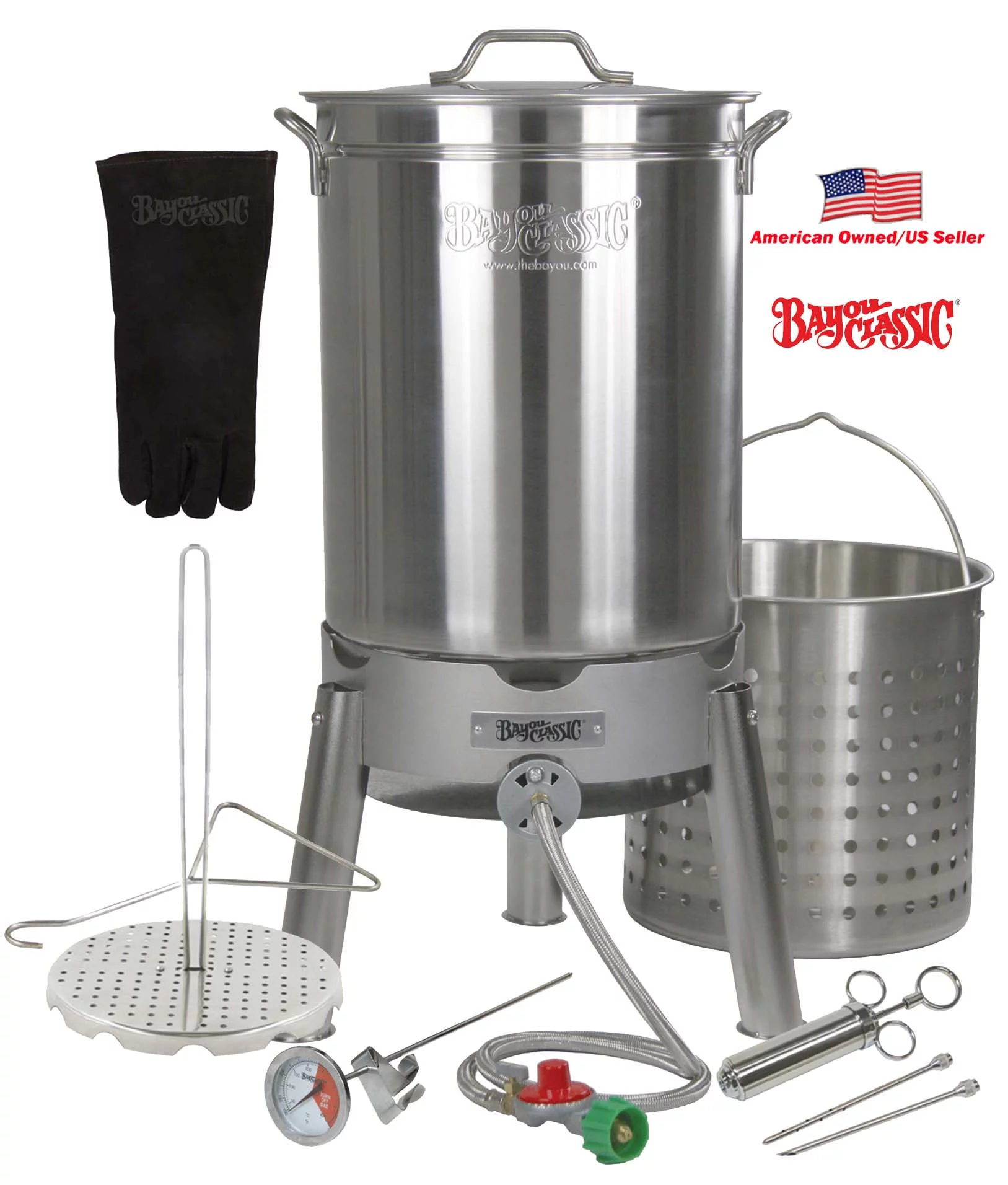 Bayou Classic Oversized 44-Quart Stainless Steel Turkey Deep Fryer 
