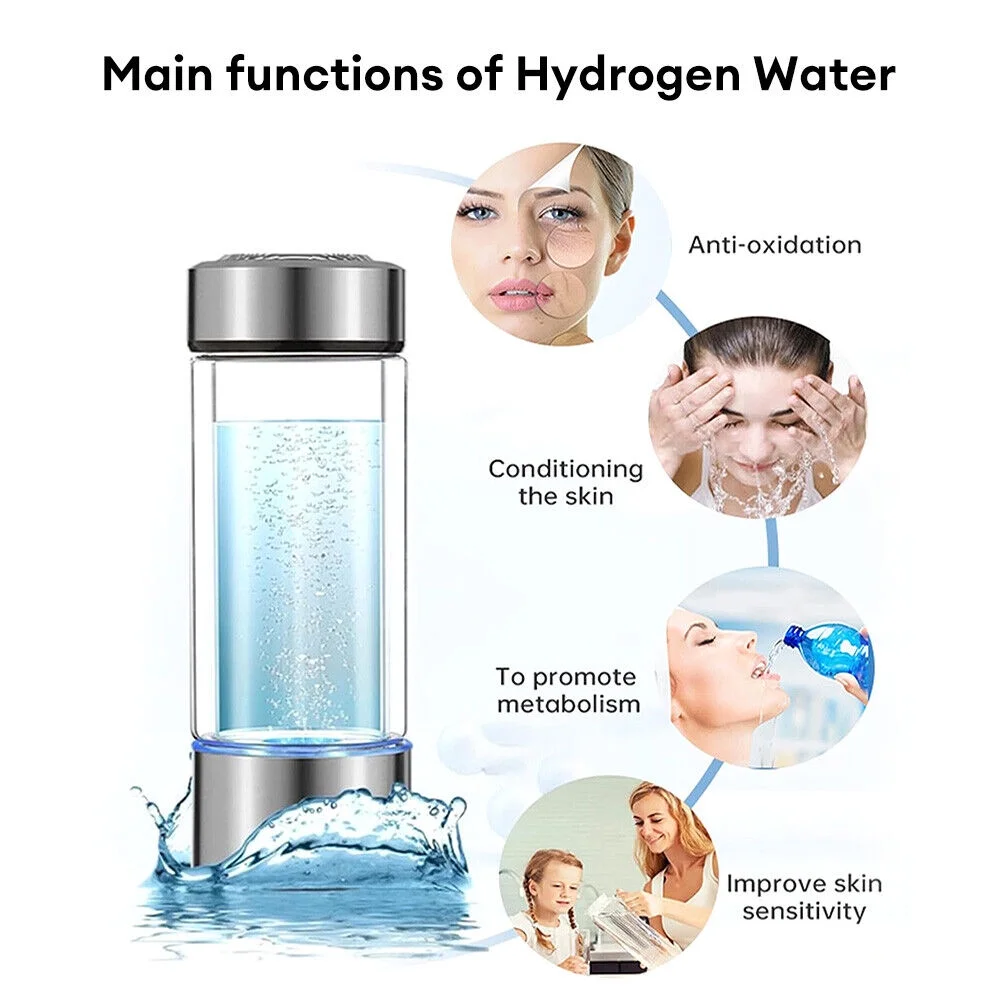 ZUANYETD Hydrogen  Water Bottle Rechargeable Super Antioxidan Ionizer，Hydrogen Rich Water Glass Health Cup