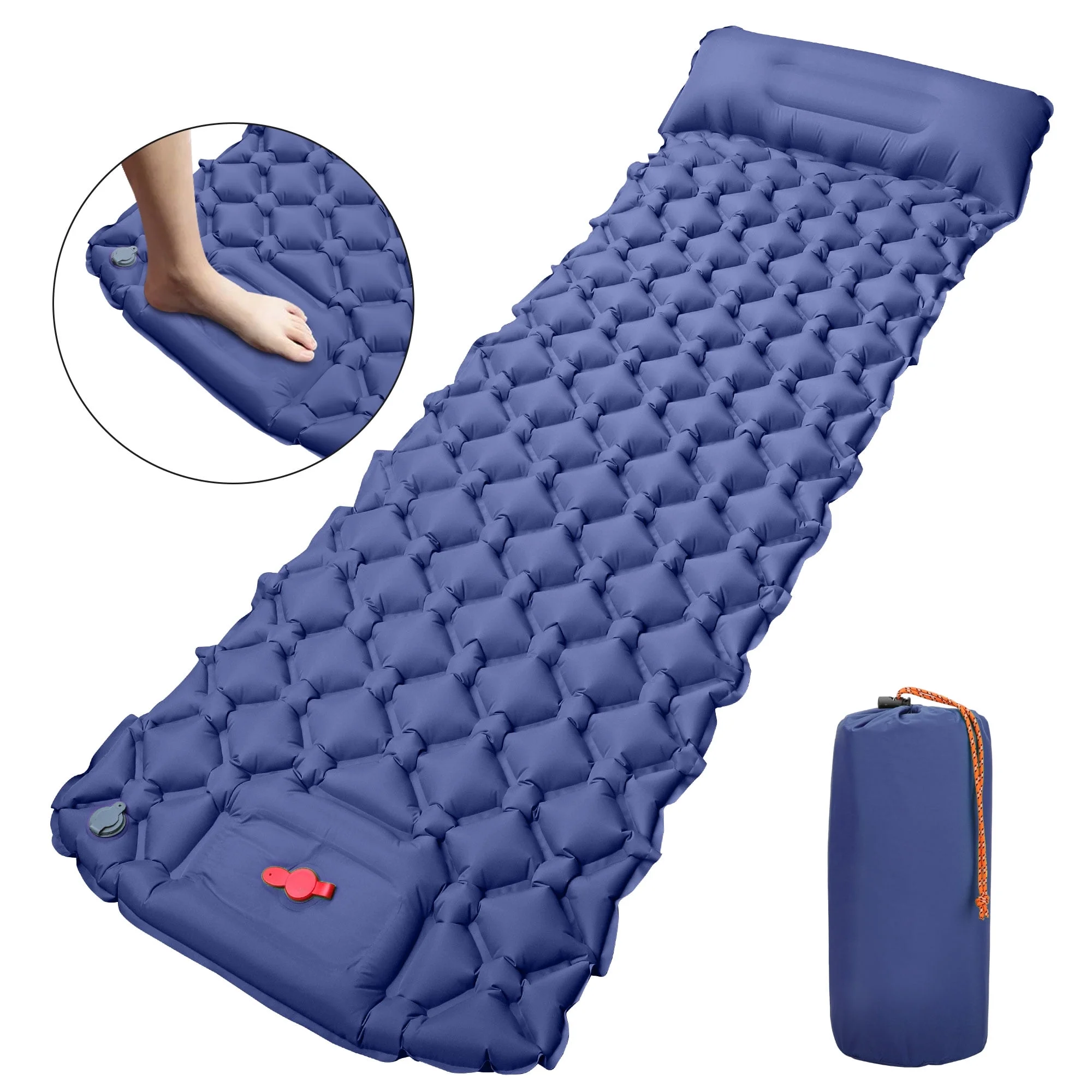 EEEkit Sleeping Pad for Camping, 74.8 x 23.6'' Inflatable Sleeping Mat Air Pillow Mattress for Backpack Hiking Travel