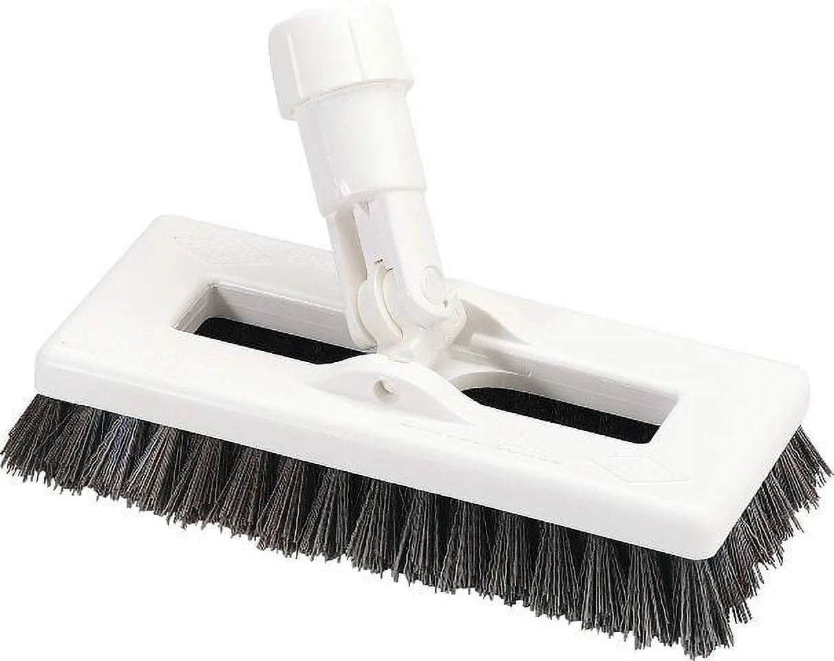 Carlisle 363883103 Plastic Block Swivel Scrub Brush, Polyester Bristles, 1