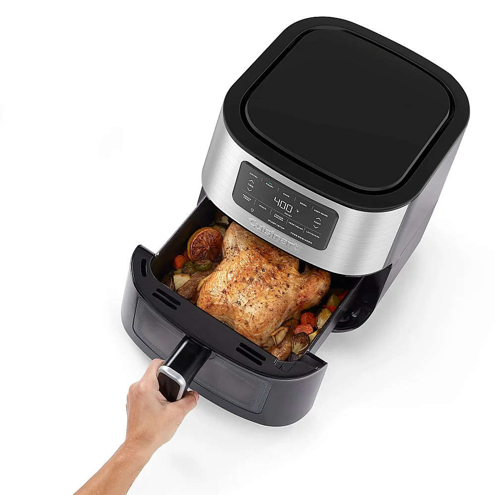Basket Air Fryer - Stainless Steel and Black