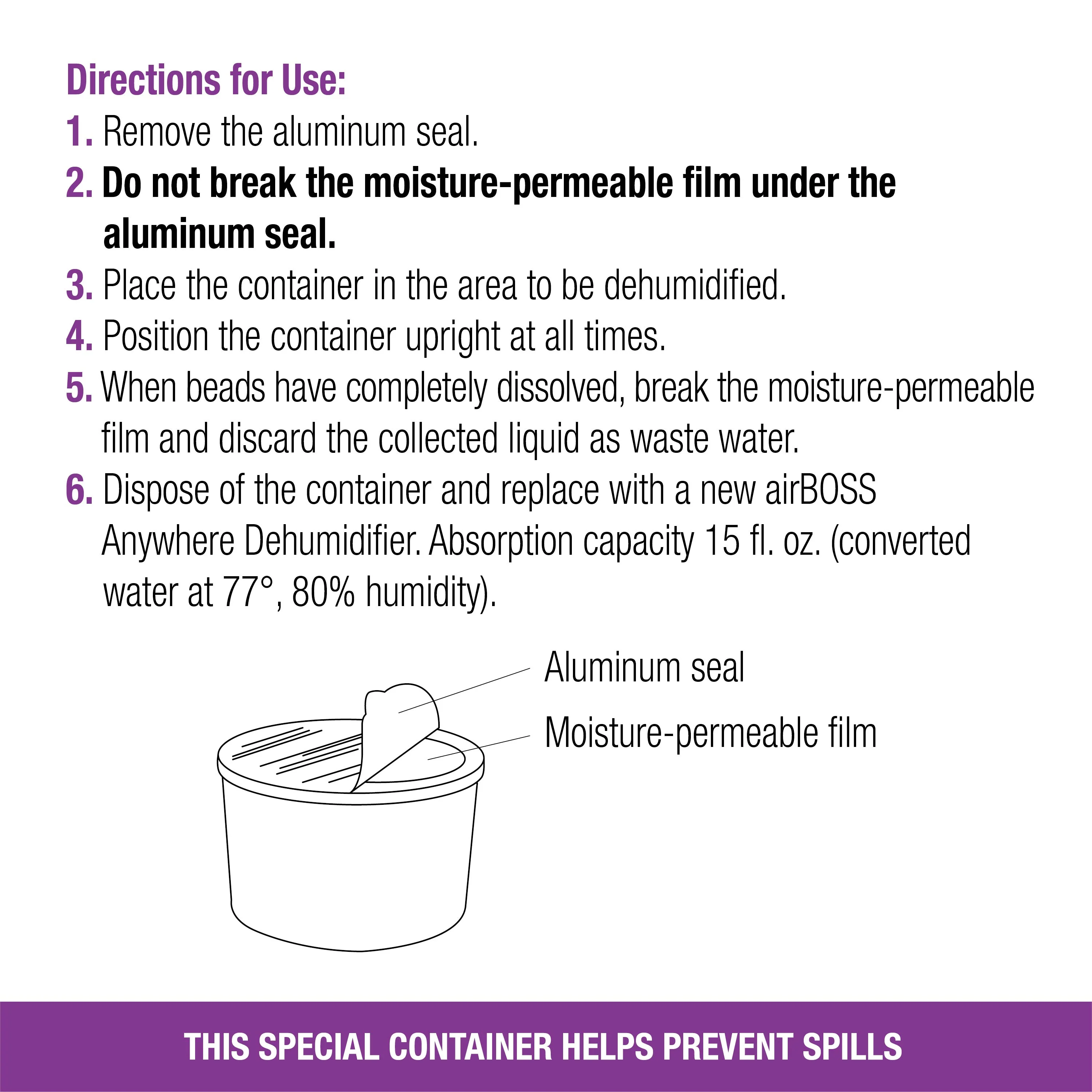 airBOSS Anywhere Dehumidifier, Removes Excess Moisture (11.8 fl oz Daily Capacity), Lavender Fields, 10.6 oz