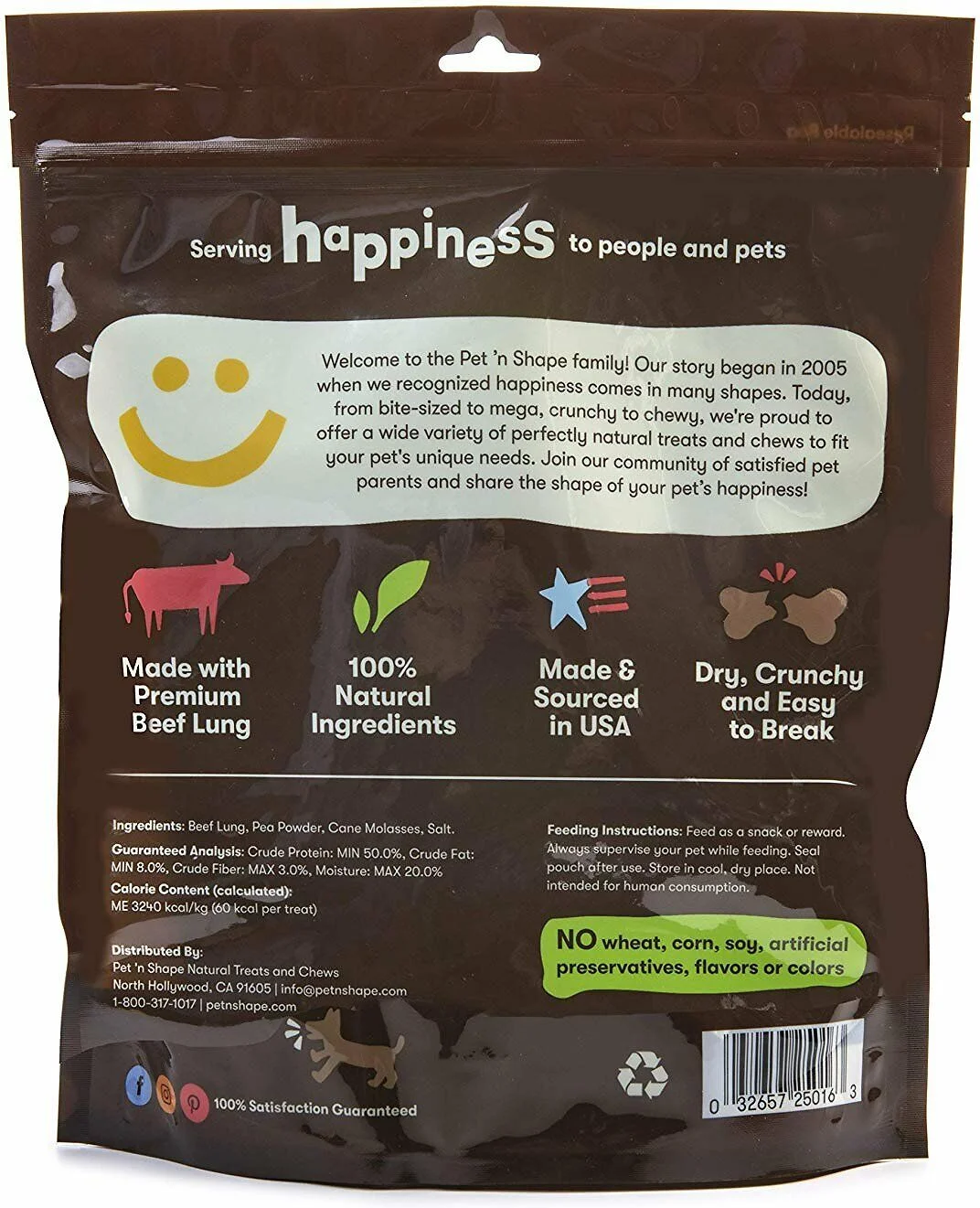 Pet 'n Shape American Patties Premium Beef Lung Dog Treats, 16-oz bag