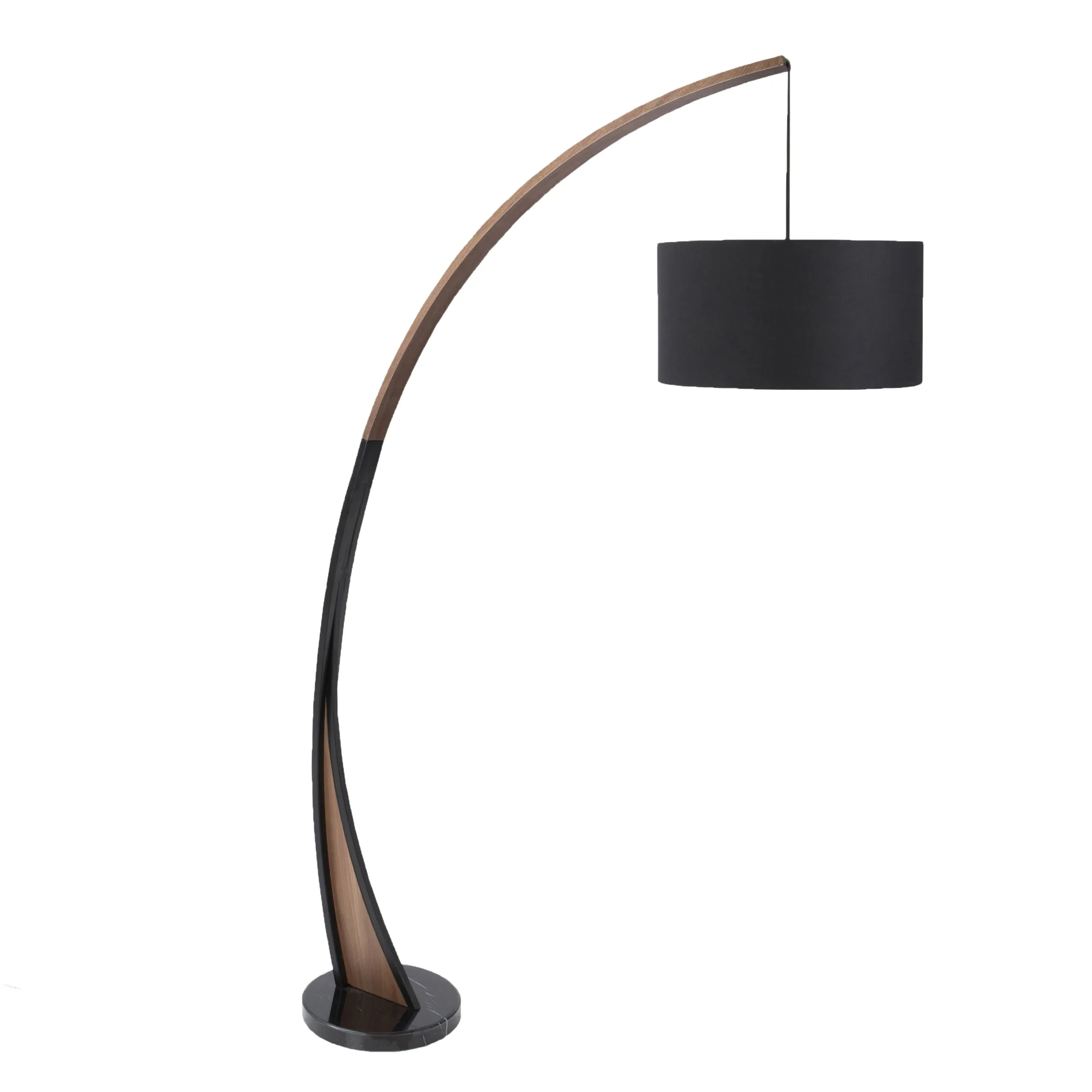 Modern Floor Lamp in Walnut and Black