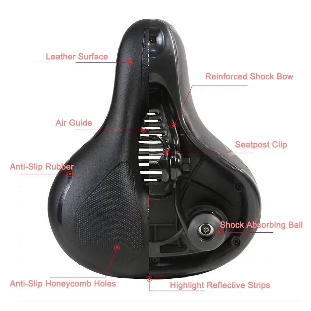 Nebublu Bike Seat Cushion - Comfortable & Breathable Saddle for MTB Mountain Road Bike, Water-Resistant with Absorbing Technology